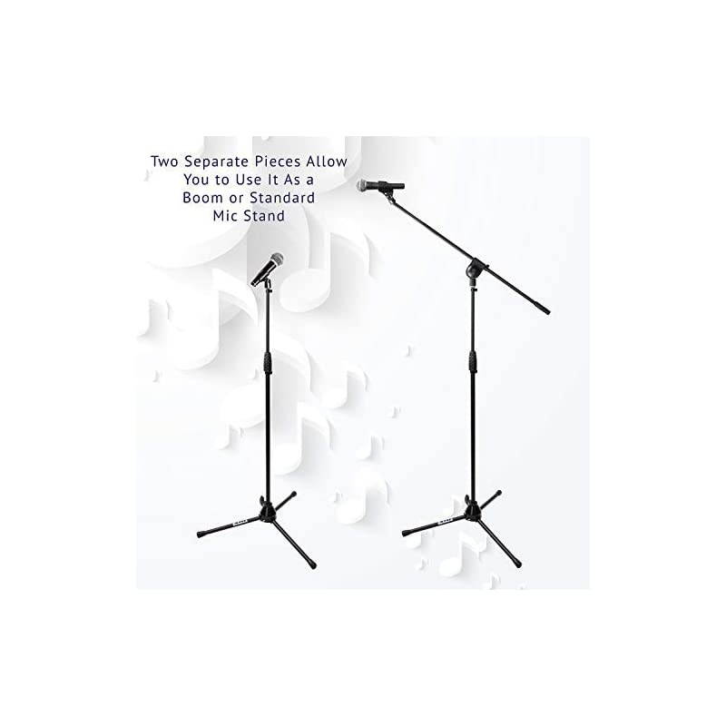 Microphone Stand Boom Arm Tilting Rotating Floor Podium Stage or Studio Strong Durable And Foldable Height 38.5"- 66" Extends Arm to 29 3/8" Comes With 3/8" and 5/8" mount Adapters&hellip;