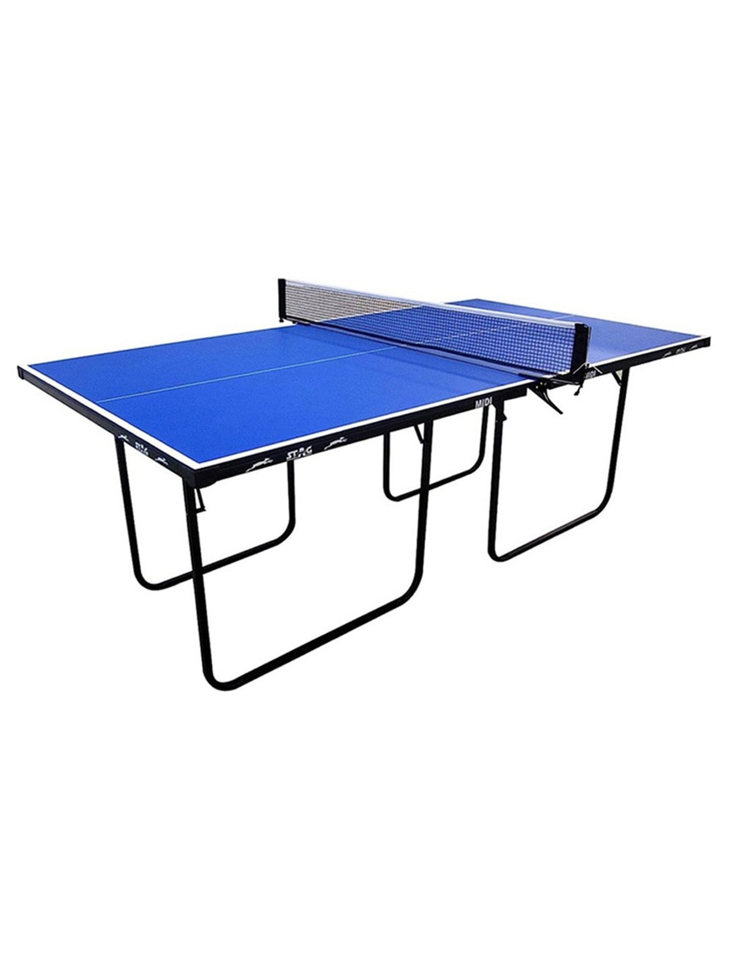 Stag Global 12mm Top Thickness Easily Foldable Space Saving Midi Table Tennis Table (Blue)