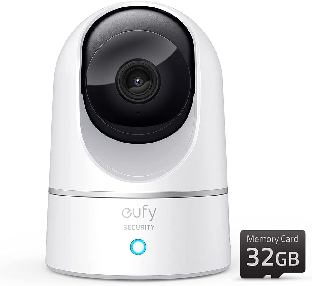 eufy Security 2K Indoor Cam Pan & Tilt, Plug-In Security Indoor Camera with a 32GB microSD Card, Wi-Fi, Human & Pet AI, Voice Assistant Compatibility, Motion Tracking, Homebase not compatible