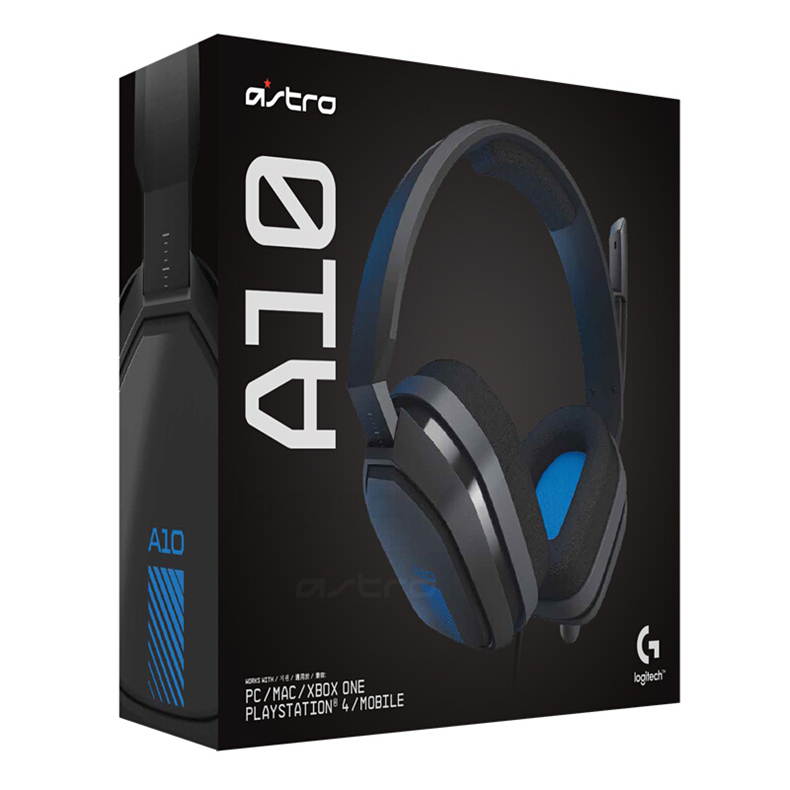 Logitech ASTRO A10 Wired Headset Over-Ear Gaming Headphones Noise Cancellation For PlayStation 4,PS4,Xbox One, PC, Mac,Switch