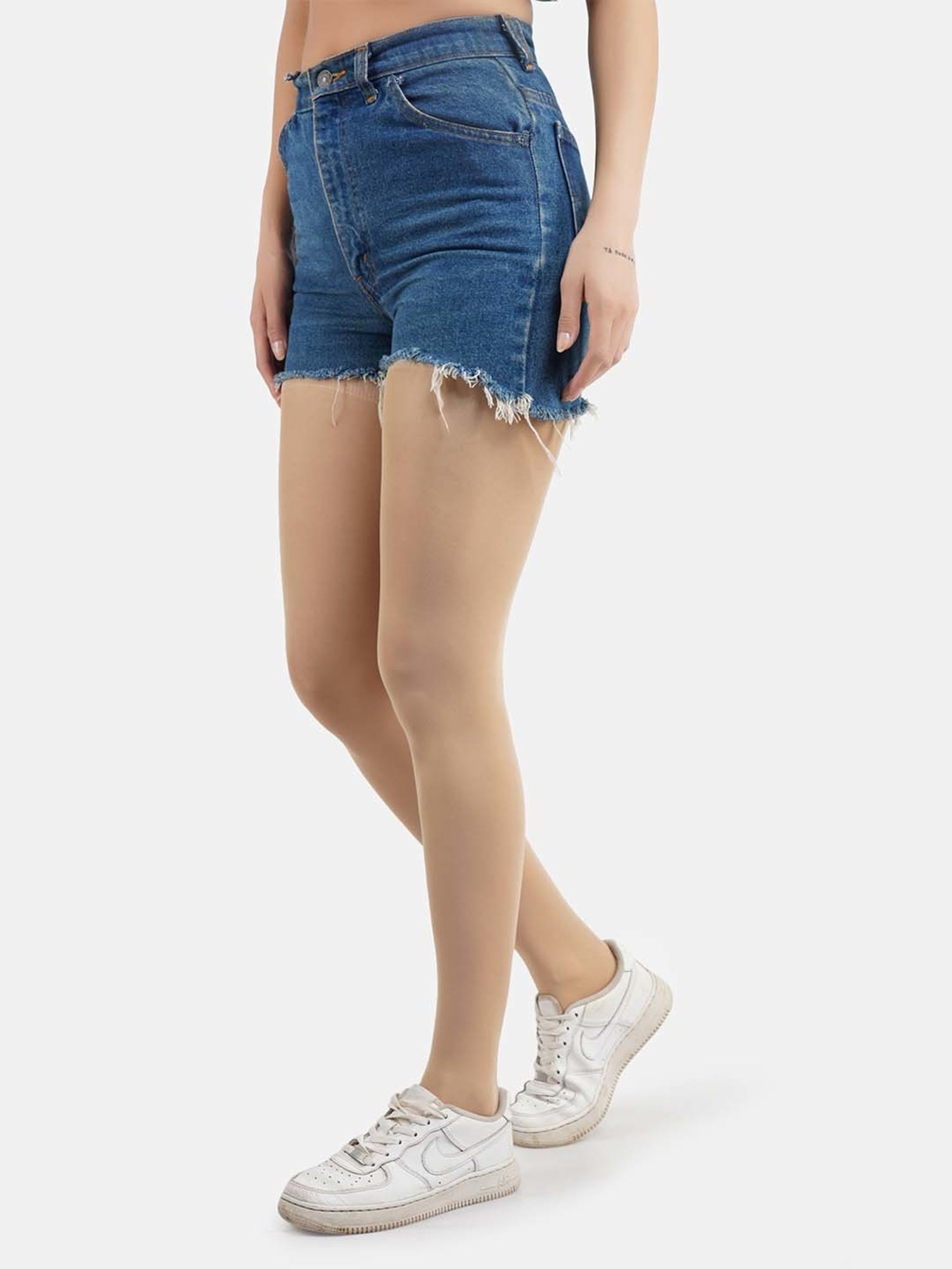 Secrets By ZeroKaata Beige & Black Plain Pantyhose Stockings - Pack Of 2