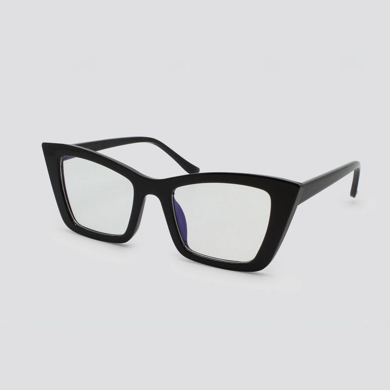 Women's Blue Light Filtering Cateye Plastic Sunglasses - Wild Fable™ Black