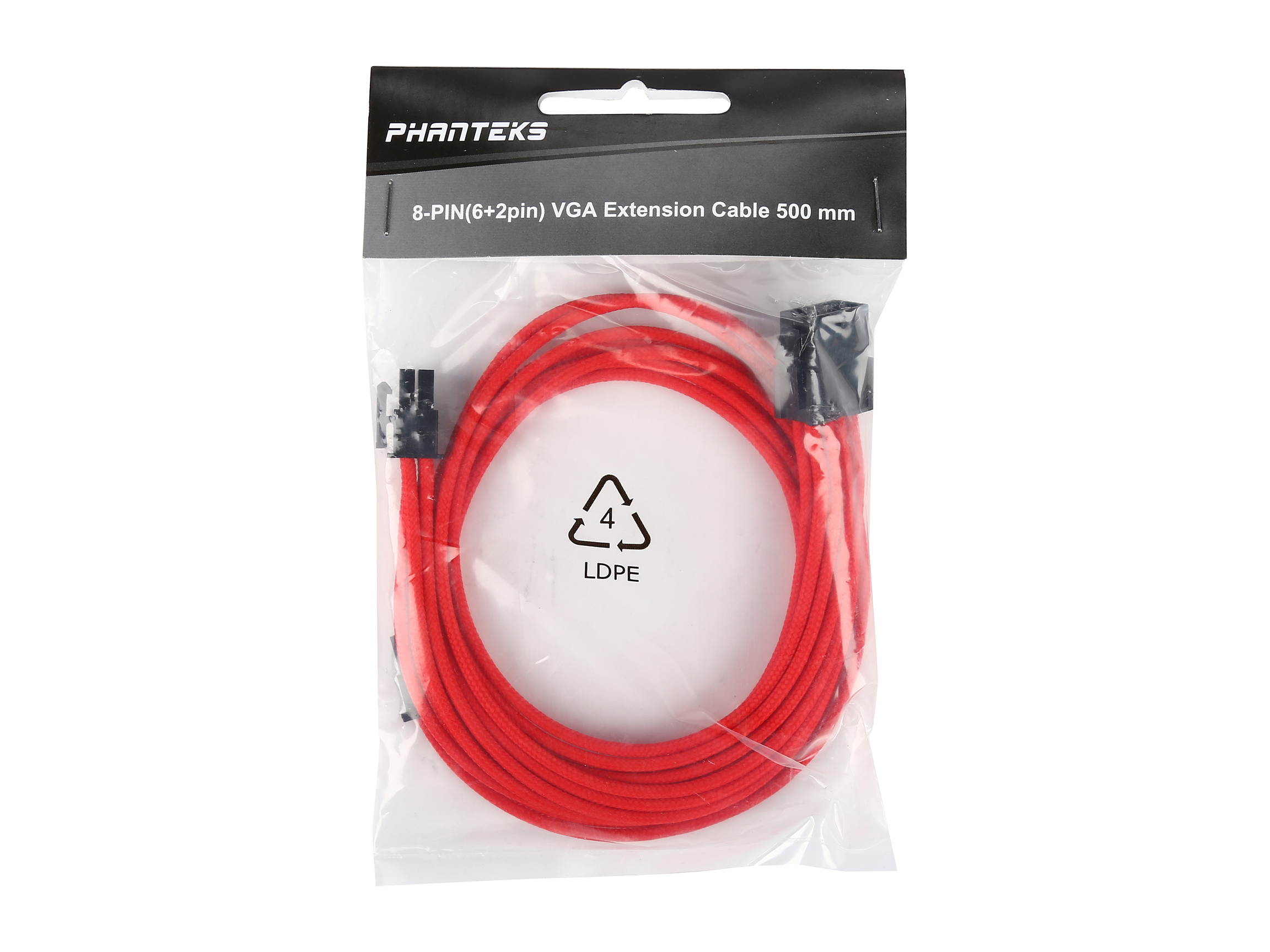 Phanteks PH-CB8V_RD 1.64 ft. (0.50 m) 8 to 8 (6+2) Pin VGA Premium Sleeved Extension cable