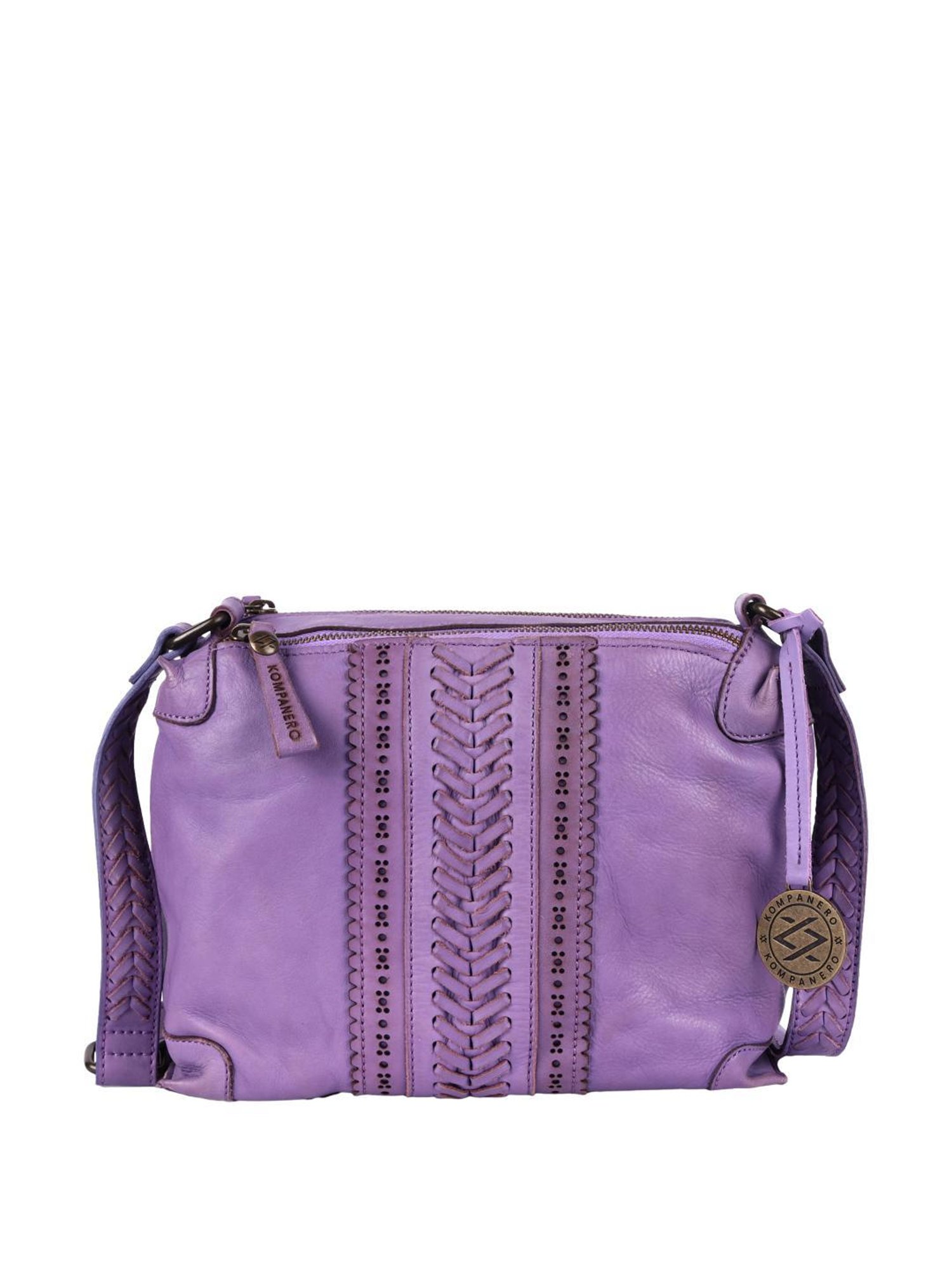 KOMPANERO Madison Lavender Textured Medium Sling Handbag