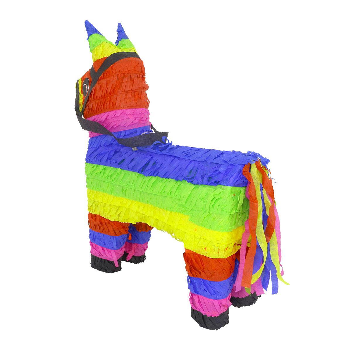 Lutema Original Mexican Donkey Pinata Handmade Festive Multicolor Burro Pi&ntilde;ata Perfect for Center Piece, Games or 5 de Mayo Decor
