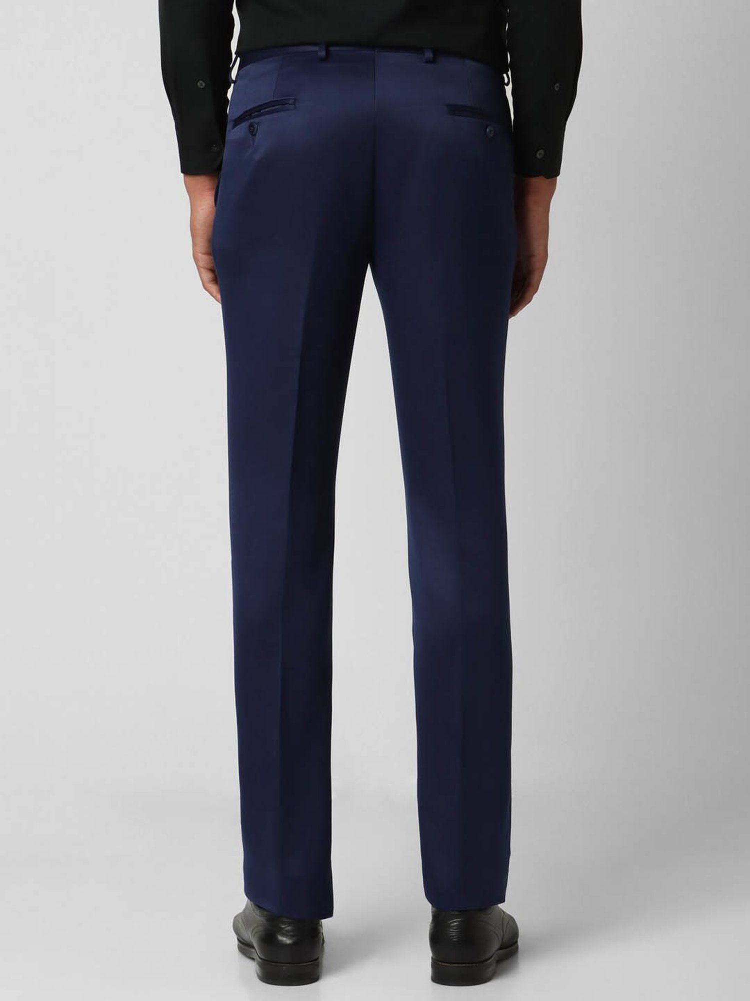 V Dot Shine Navy Skinny Fit Trousers