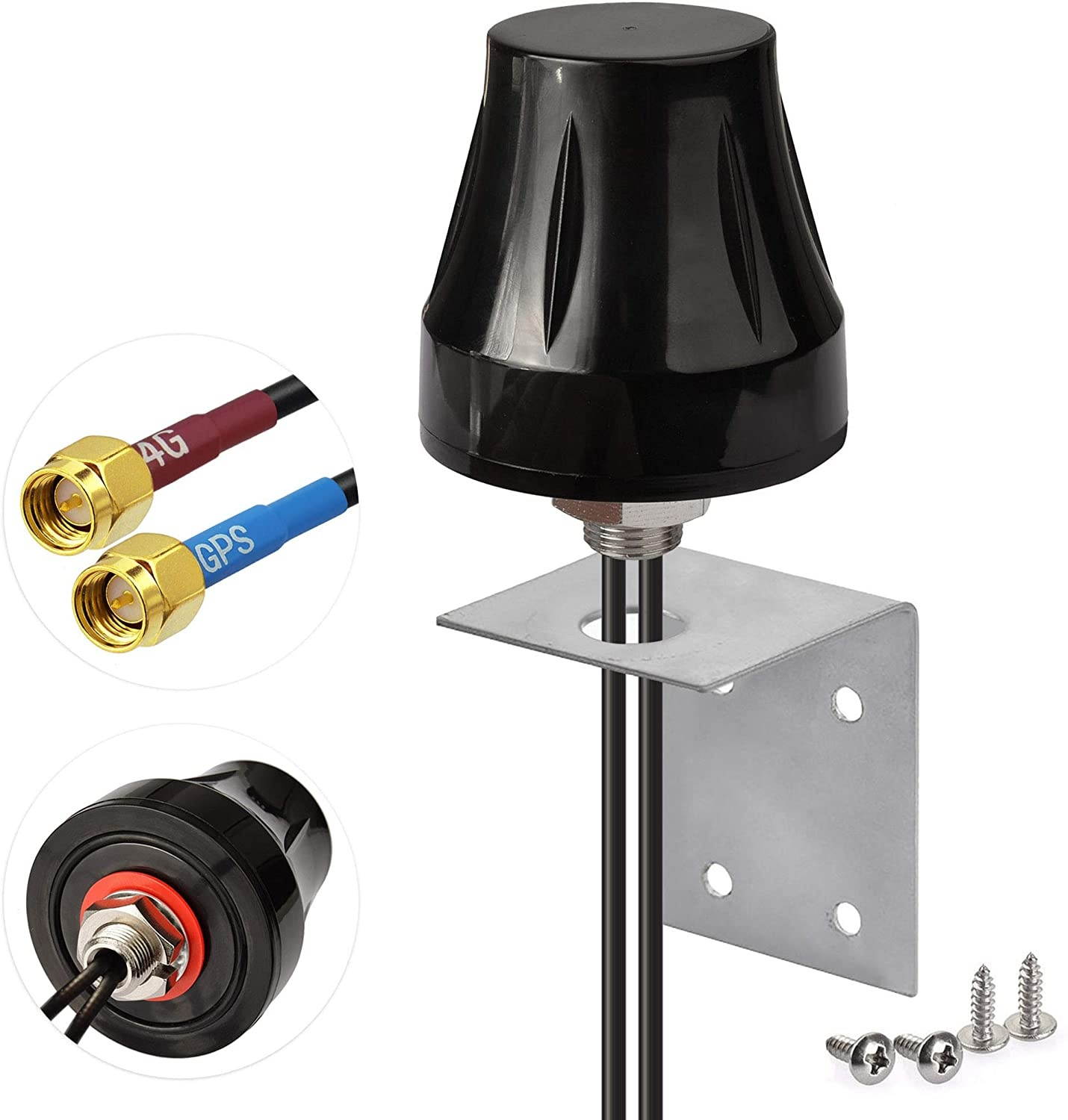 Bingfu 4G LTE Cellular GPS Fixed Bracket Wall Mount Antenna Compatible with 4G LTE Industrial Router Cellular IoT Gateway Modem Trail Camera Security Vehicle Truck Van RV Bus Real Time Monitor Tracker