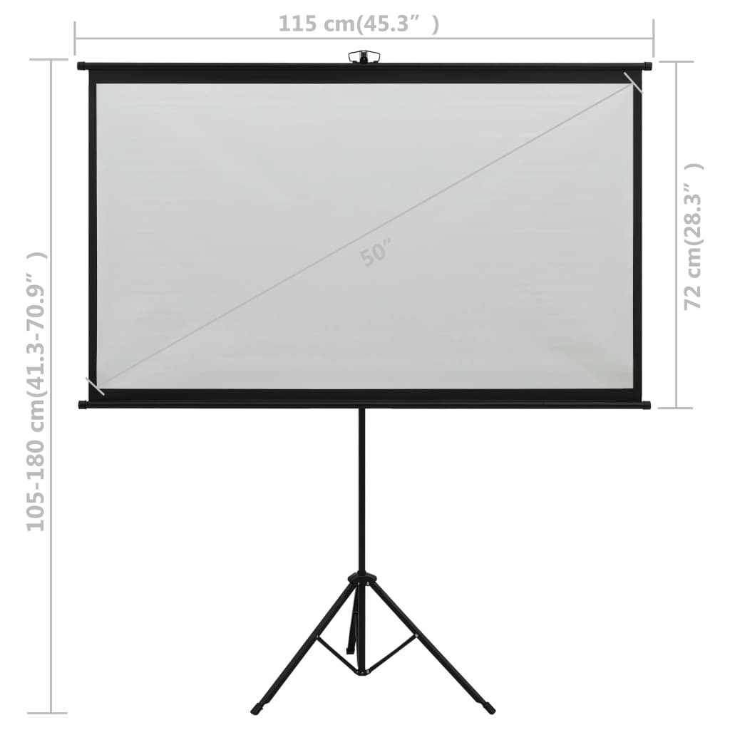 vidaXL Projection Screen with Tripod 50" 16:9 Home Theater Screen Presentation