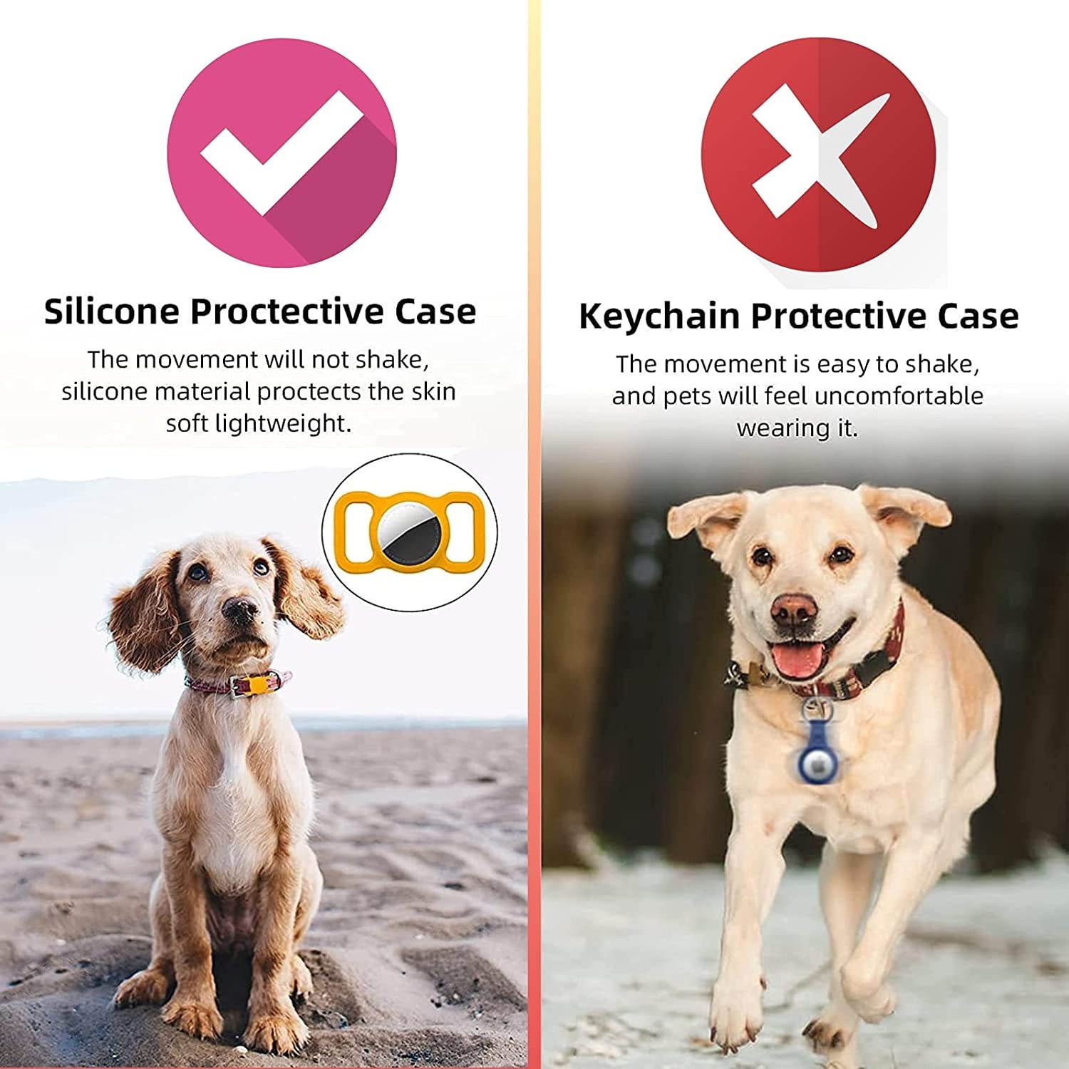 (2 Pack) Kids/Adults Anti-Lost Bracelet for AirTag, iZi Way Soft Silicone Wristband Watch Band Waterproof Protective Case Cover Holder for Apple Air Tag Tracker - Orange/Yellow