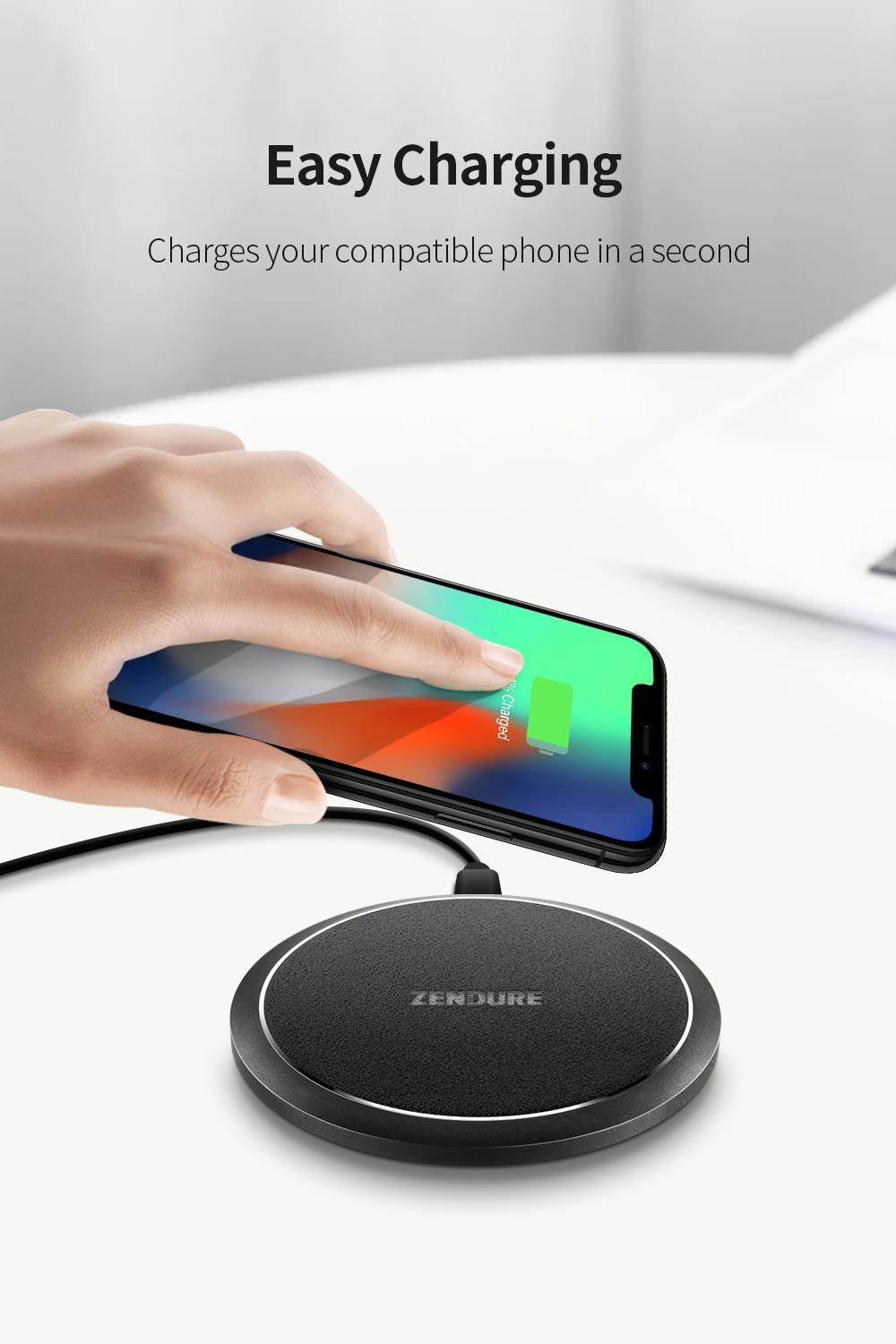 Zendure Q4 (Aluminum shell + Alcantara cover) Wireless Charger - Black