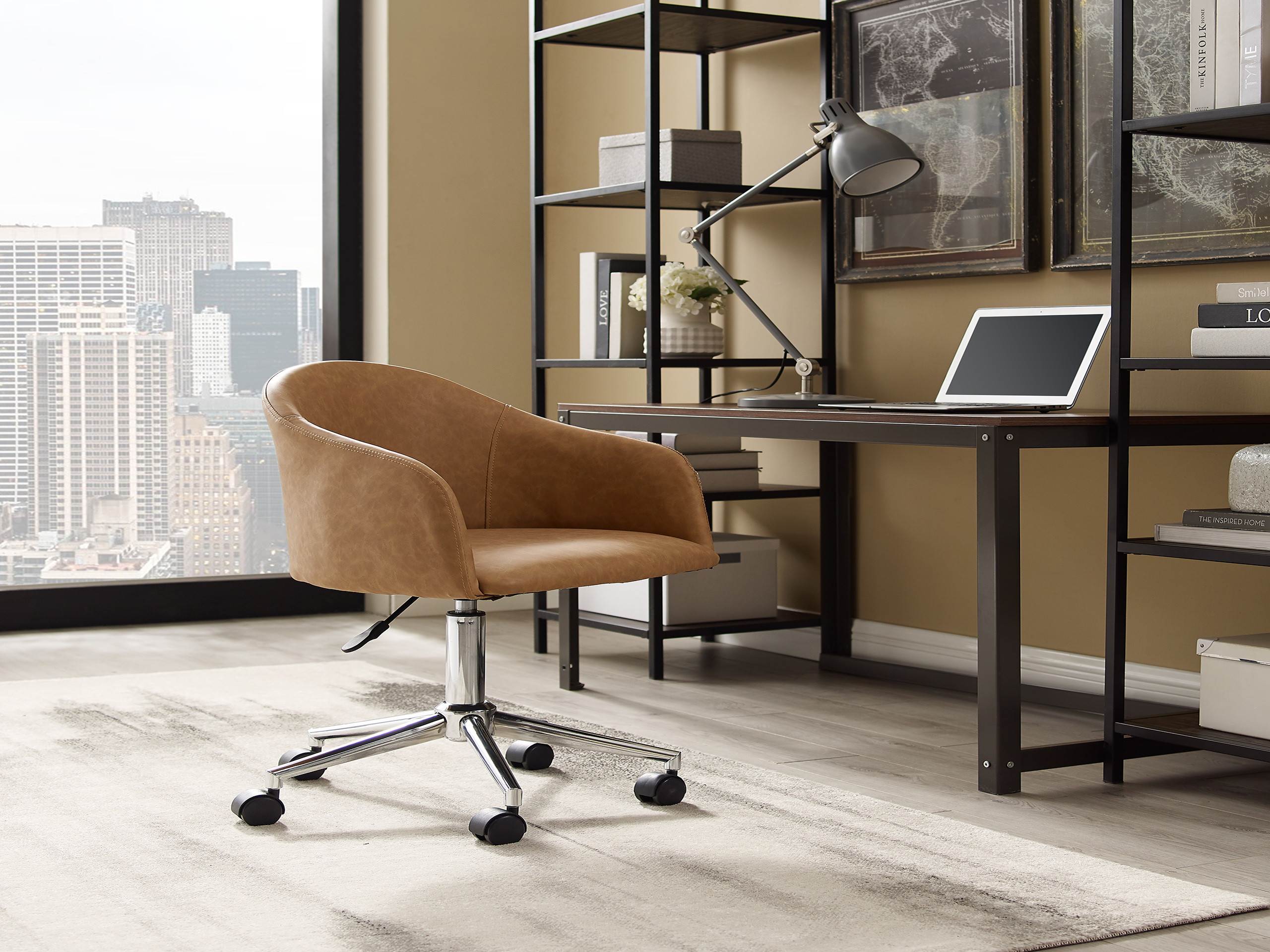 Art Leon Modern Adjustable Height Computer Desk Chair With Swivel Base For Home  Office