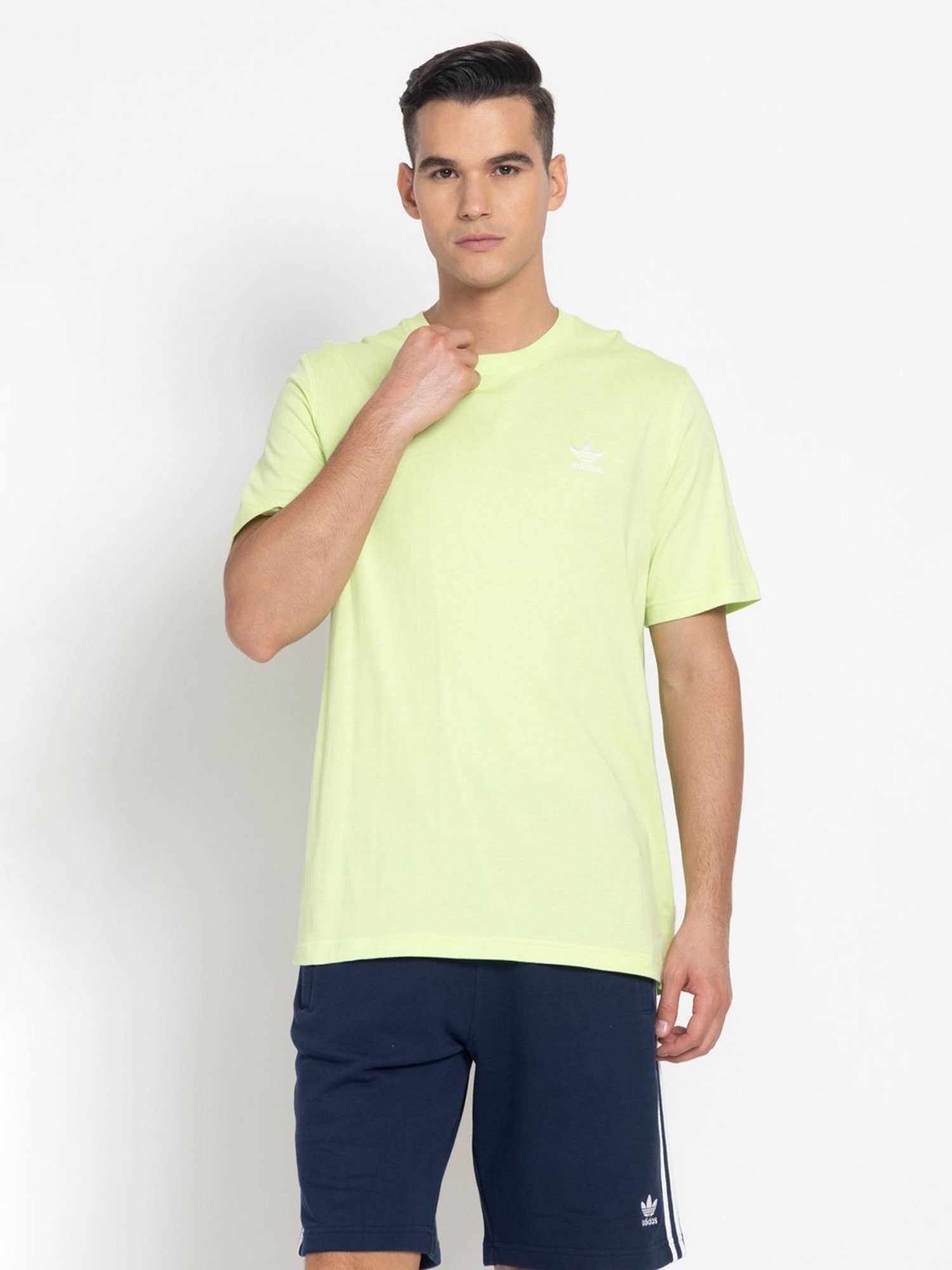 Adidas Originals Essentials Light Green Regular Fit Crew T-Shirt