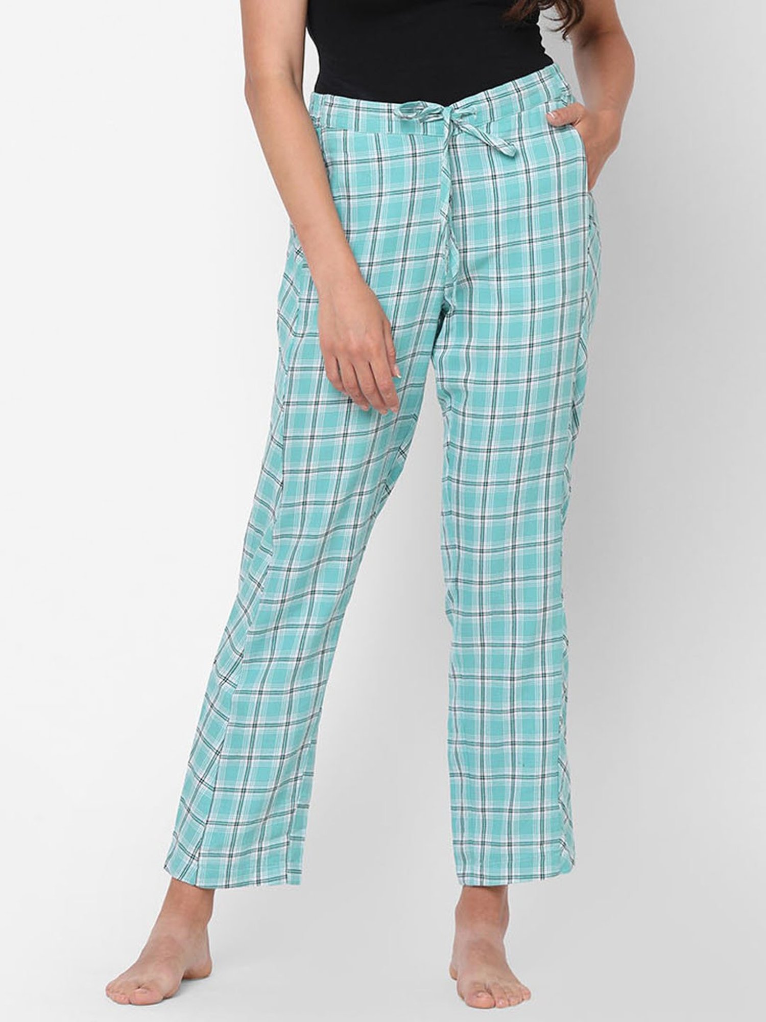 Mystere Paris Blue & Black Checks Pyjamas