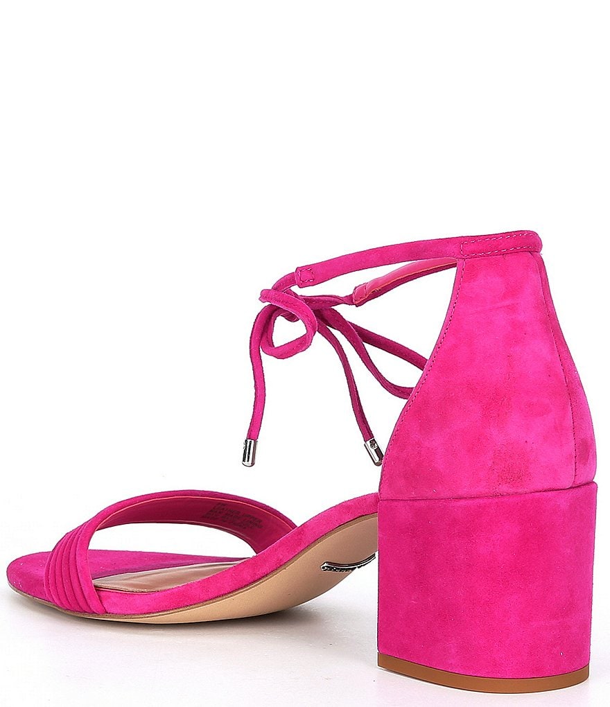 Gianni Bini Rhiaann Suede Ankle Tie Block Heel Sandals