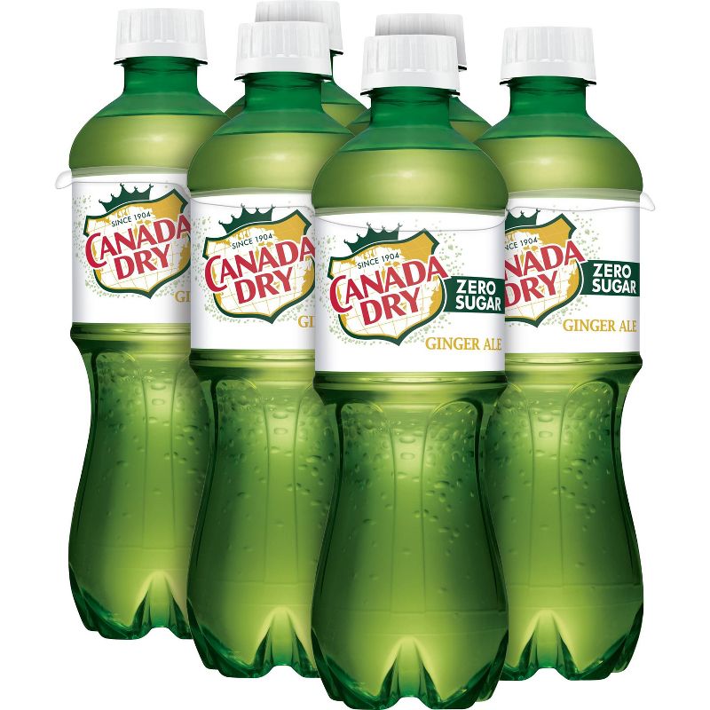 Canada Dry Zero Sugar Ginger Ale Soda, .5 L bottles, 6 pack
