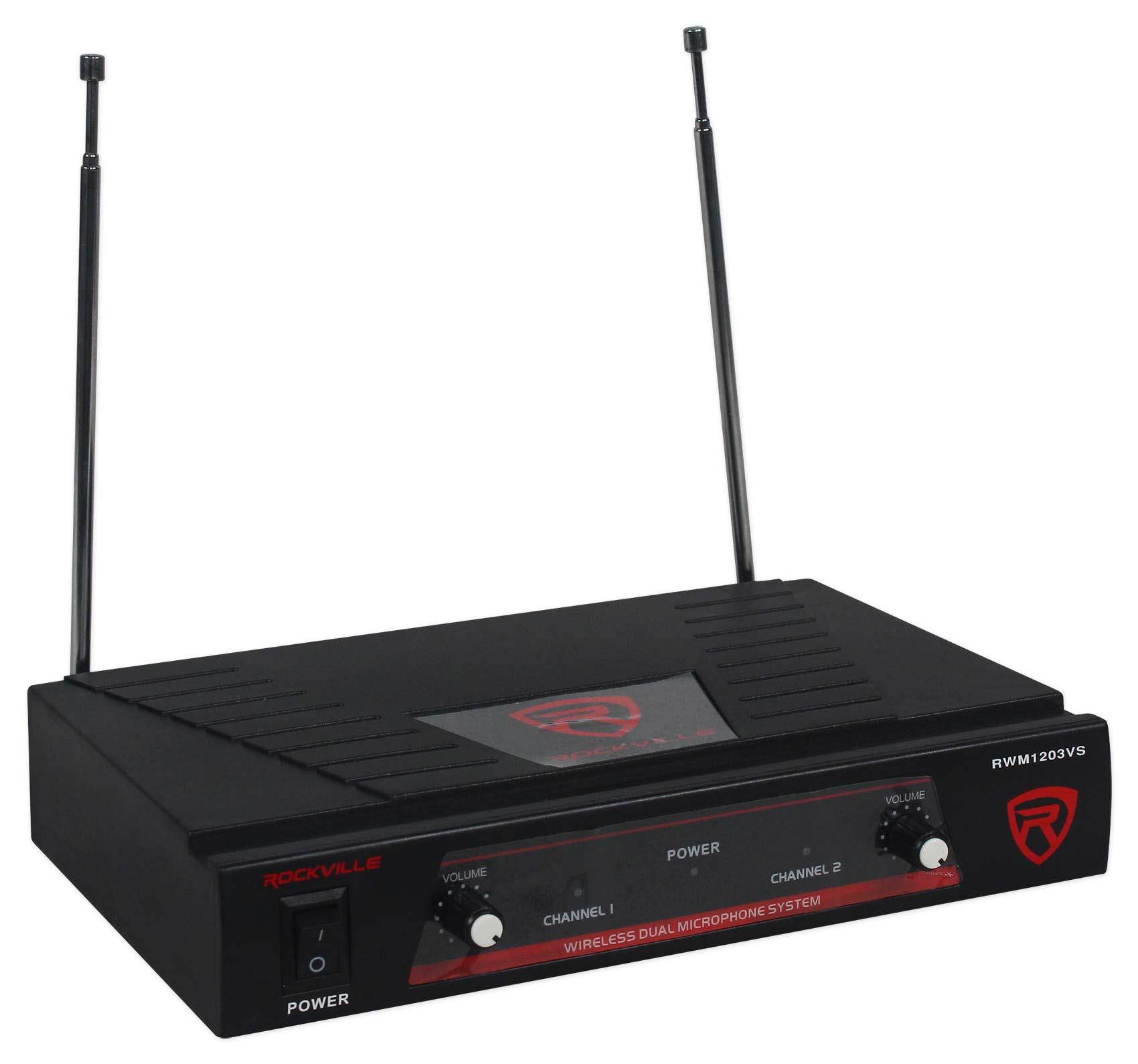 Rockville RWM1203VS VHF Wireless Dual Headset Microphone Mic System