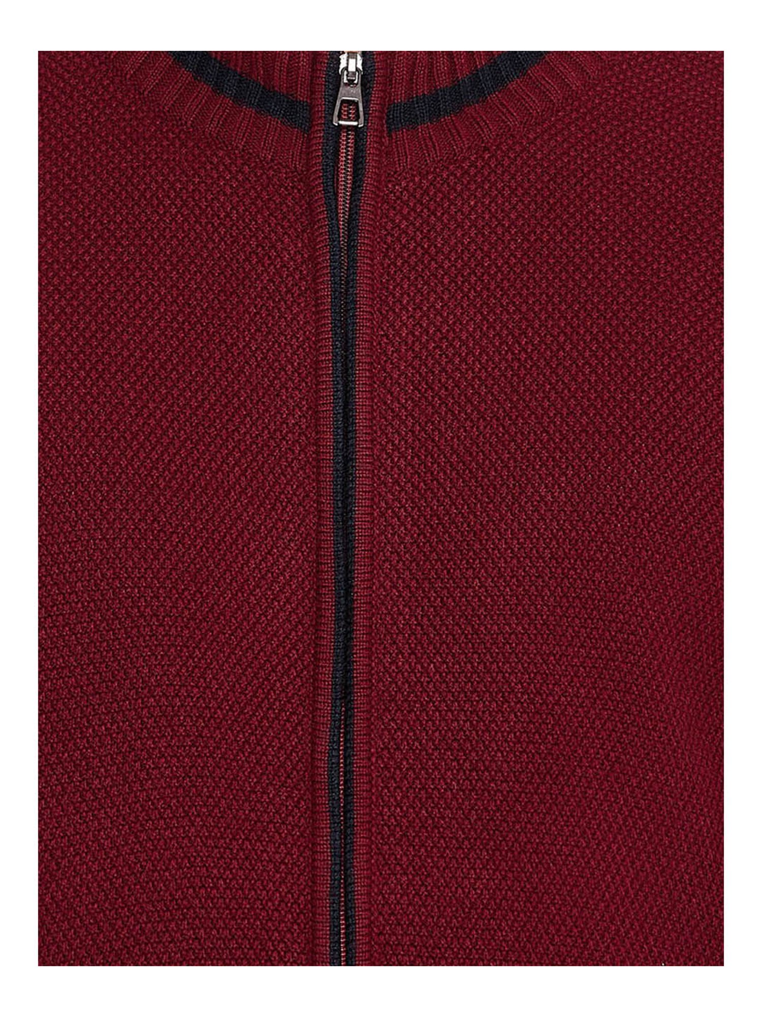 Cantabil Maroon Regular Fit Sweater