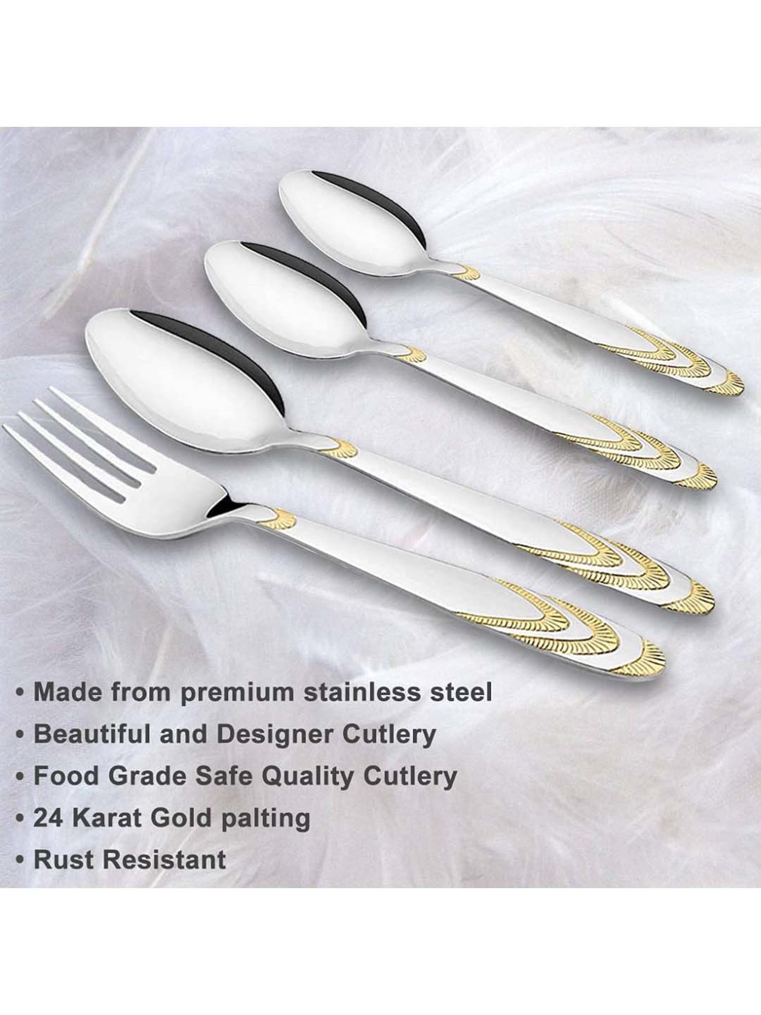 Home4U Iona Multi Wood Cutlery (2 Pcs)