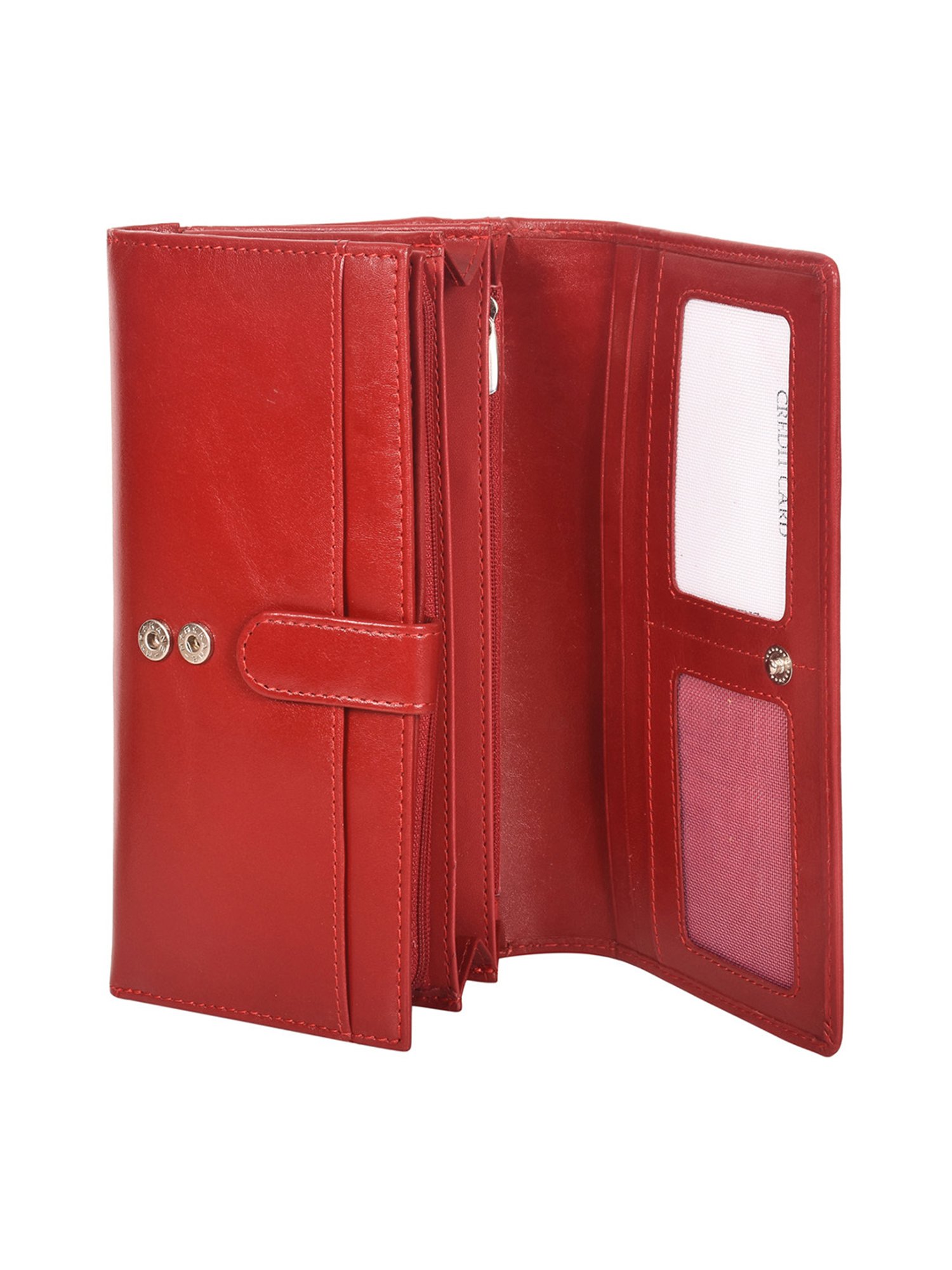 SASSORA Red Solid Rfid Wallet for Women
