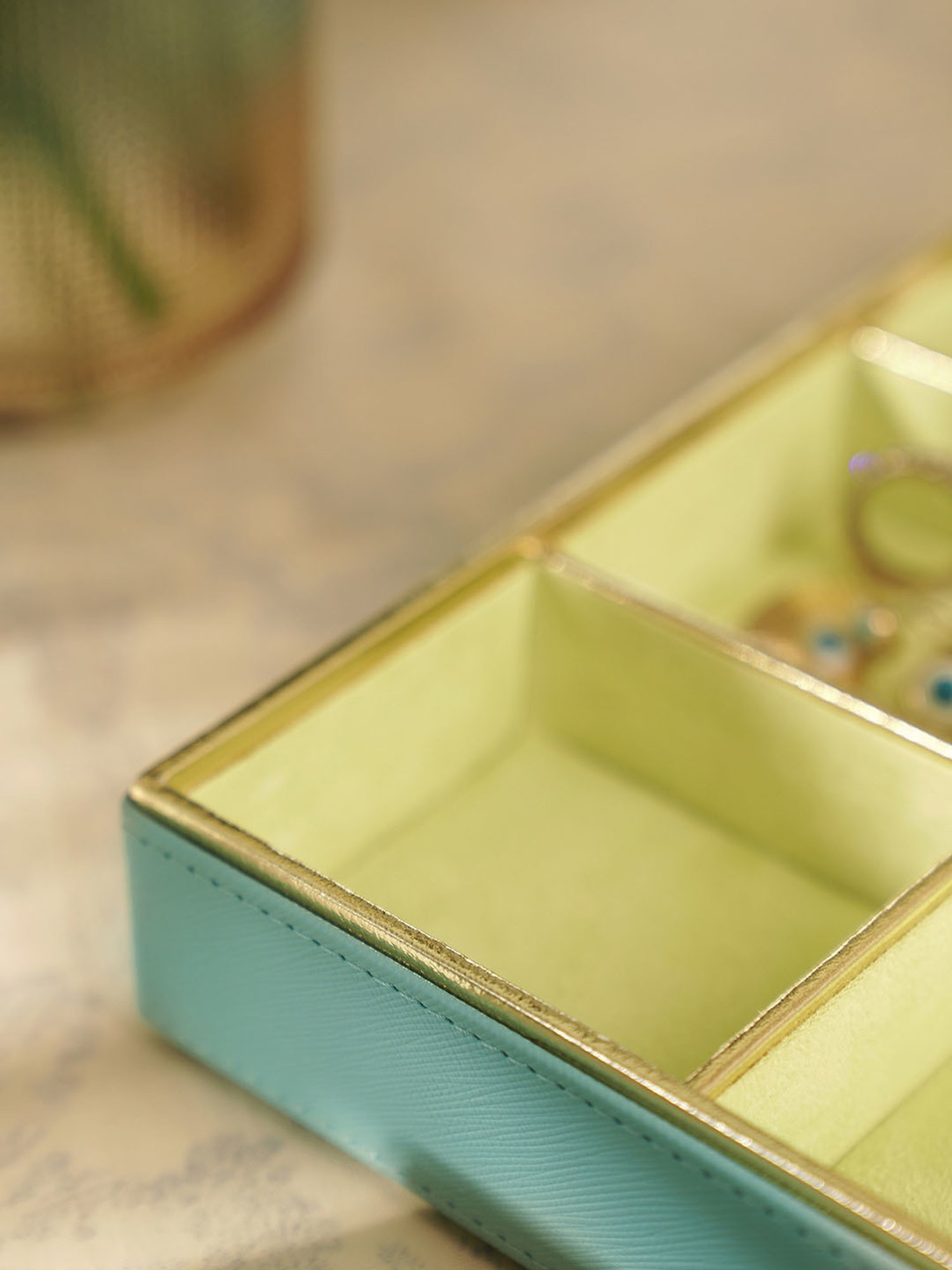 Pure Home and Living Blue Faux Leather Organisers