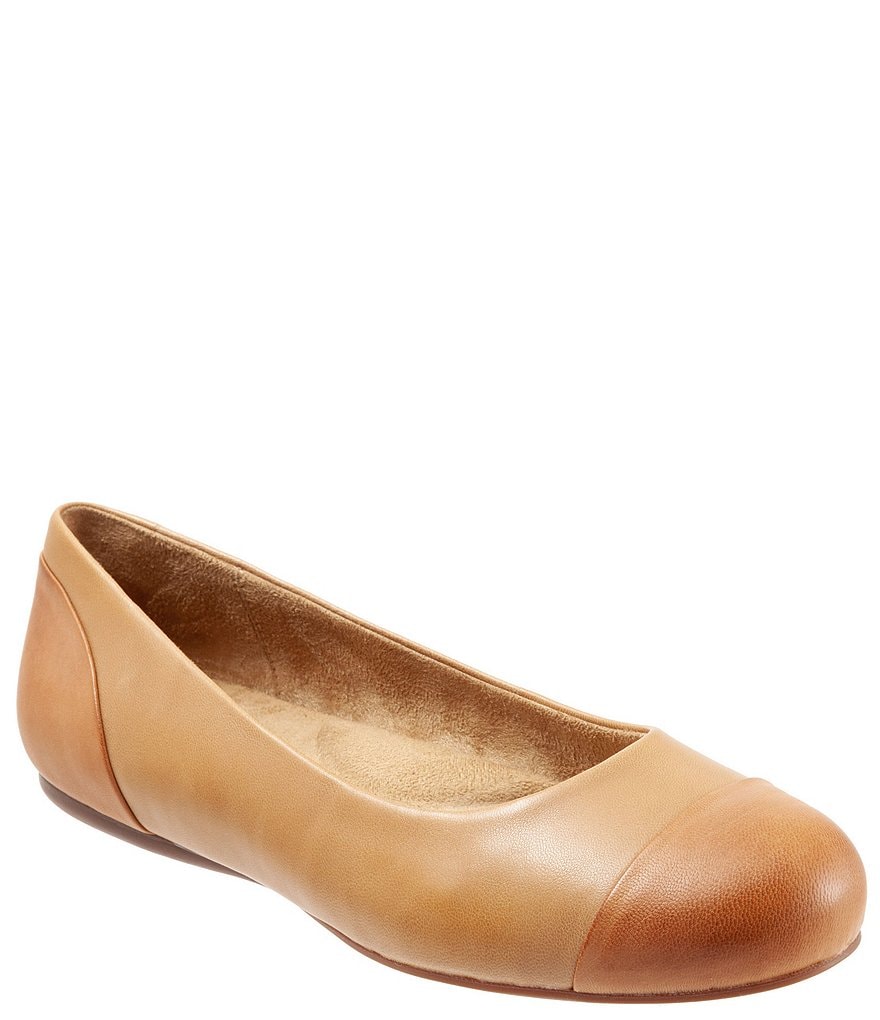SoftWalk Sonoma Suede & Leather Cap Toe Ballet Flats