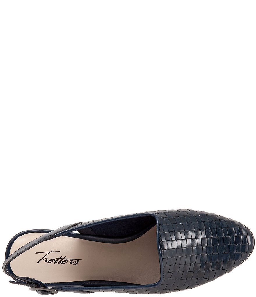 Trotters Lena Woven Leather Slingback Flats