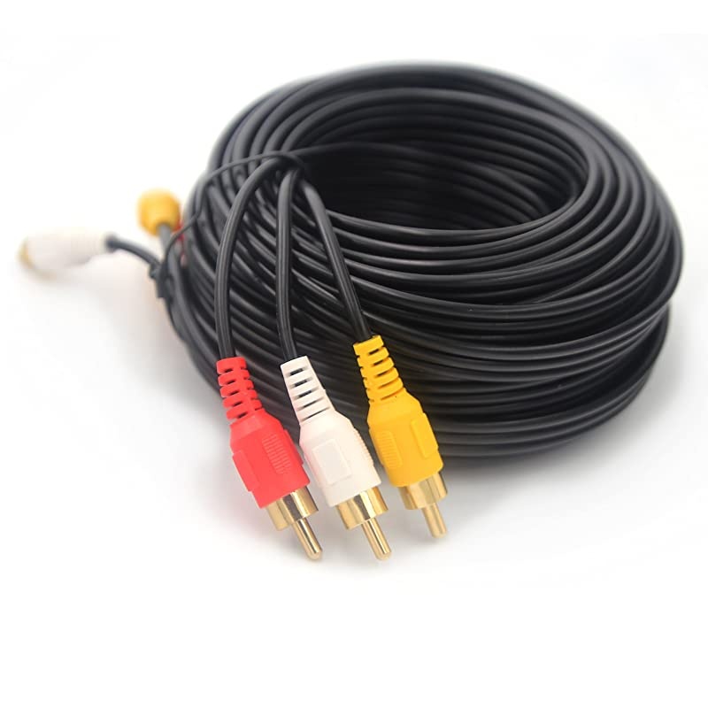Video CableComposite Cord 100 ft RCA to RCA MMx3AV Cable for TVDVDVCD etd