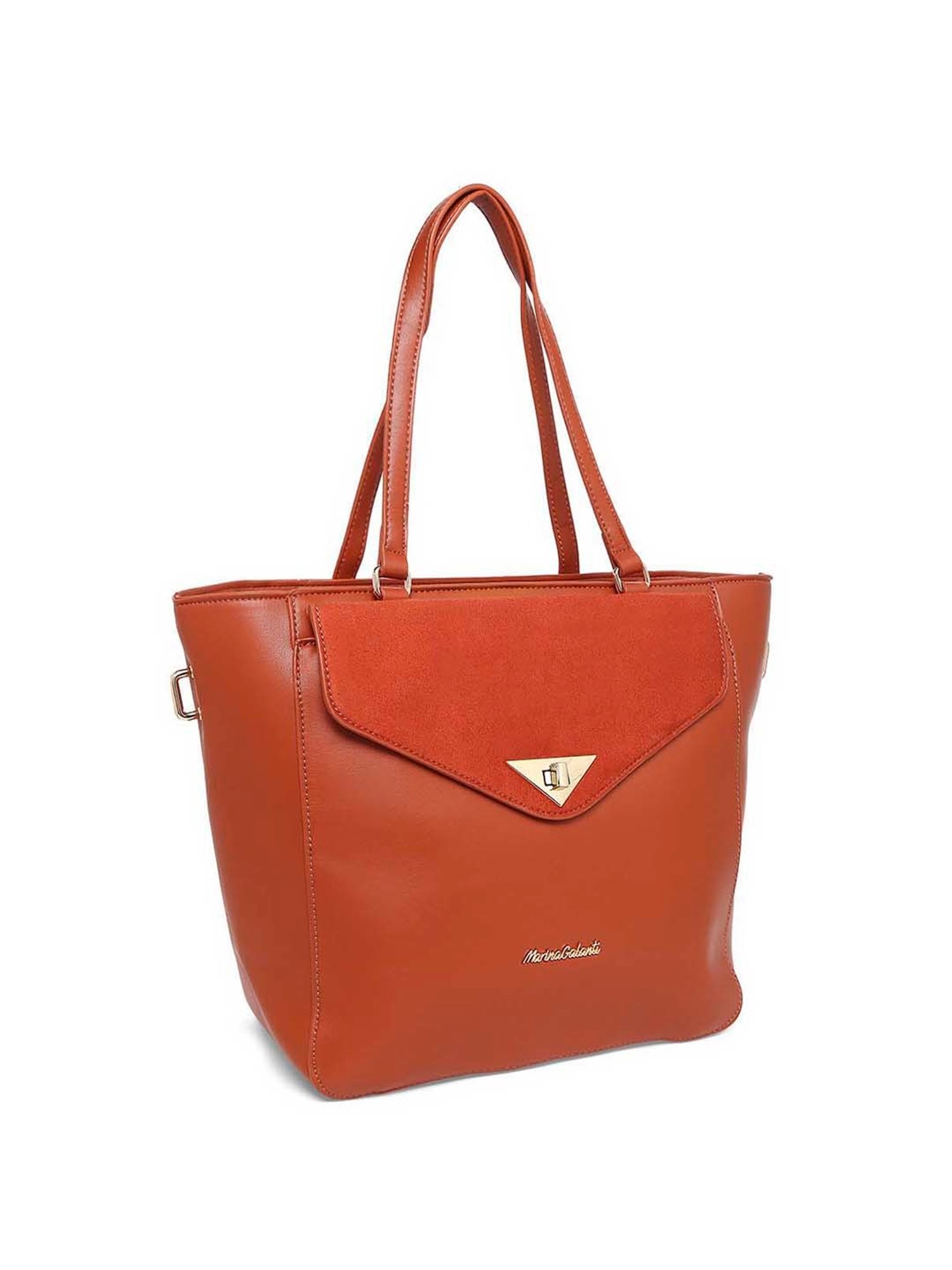 Marina Galanti Orange Solid Medium Tote Handbag