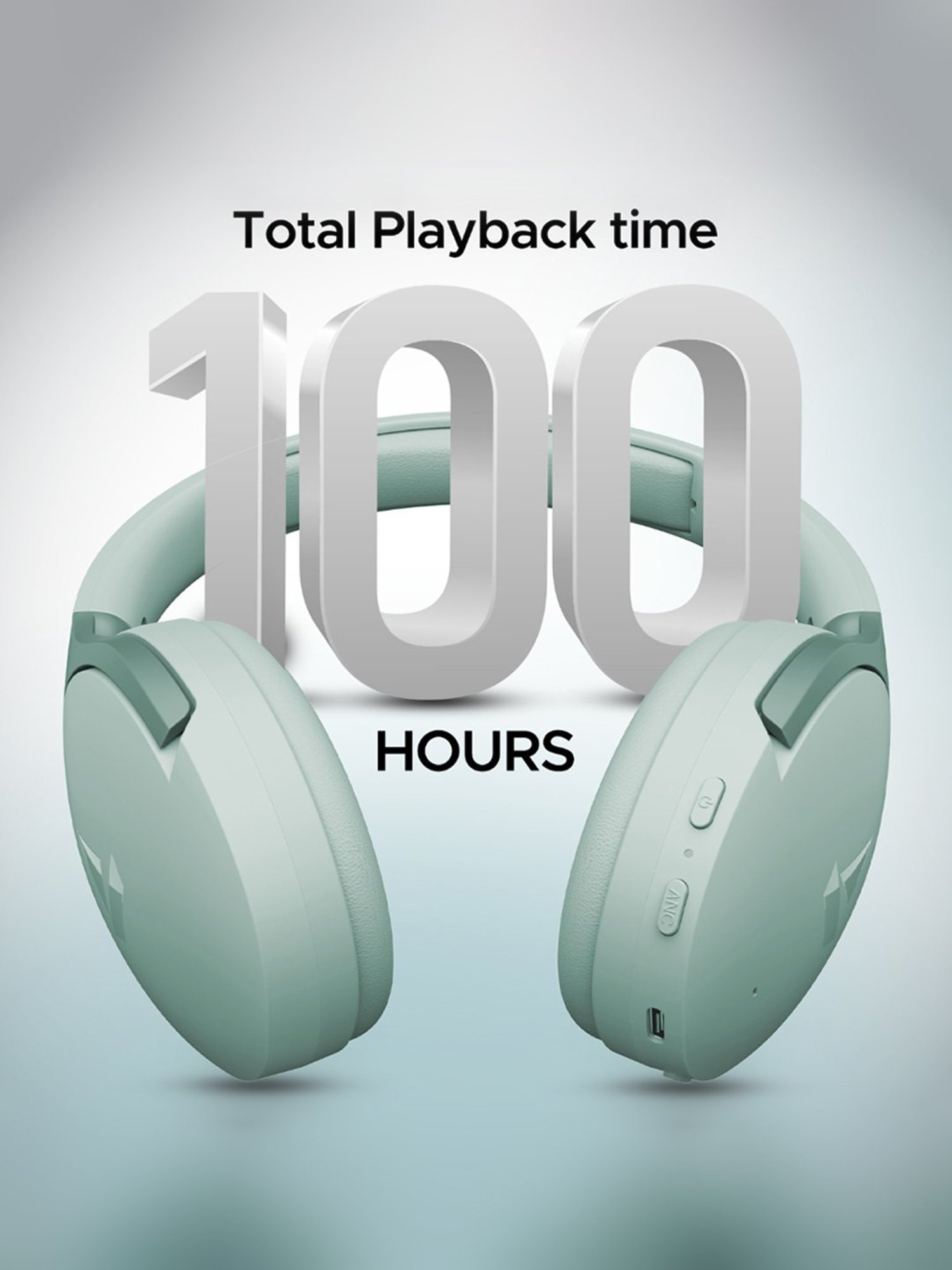 Boat Rockerz 551ANC Active Noise Cancellation Headphones with Upto 100H Playtime (Saga Green)