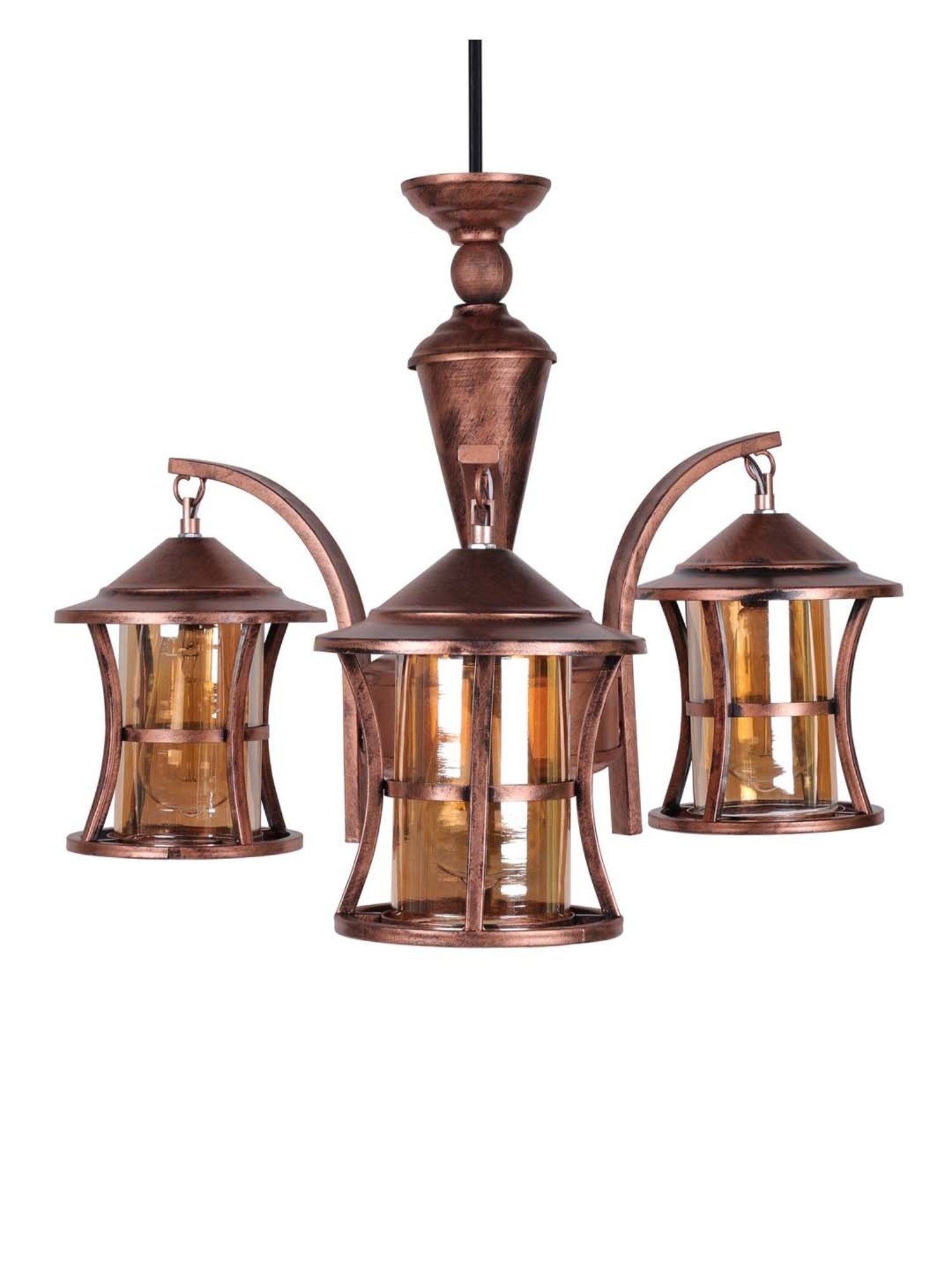 Homesake Vintage Edison Brown Metal 3-In-1 Rubbed Oil Antique Chandelier(Bulb not included)