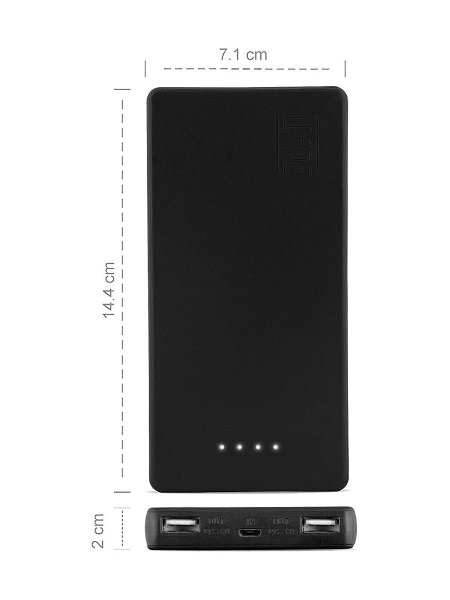 LCARE 18W Power Bank 20000mAh With QC 3.0 LED Indicator (Black)