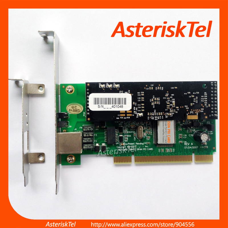 Asterisk card with 1 T1/E1 Port,with Echo Cancellation module ,supports Asterisk FreePBX Issabel For VoIP Phone System TE110P ISDN ss7 PRI Card