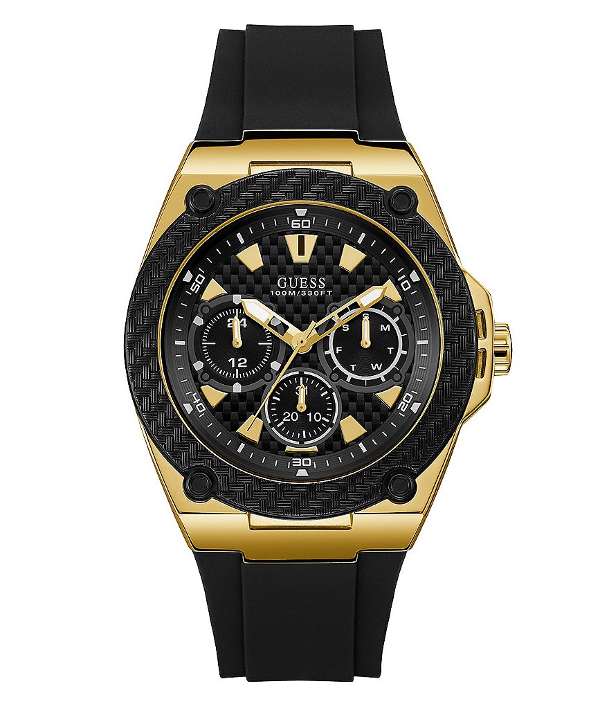 Guess Men's Gold-Tone and Black Multifunction Watch