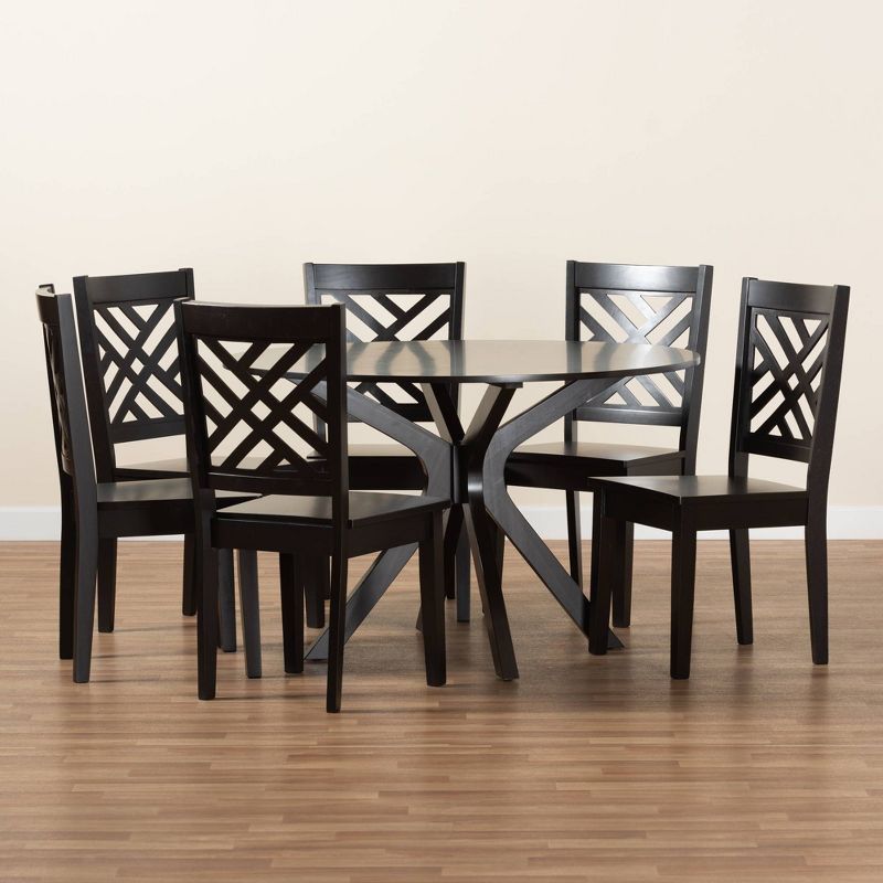 3pc Sanford Tan Wood Dining Nook Set Walnut Brown - Baxton Studio