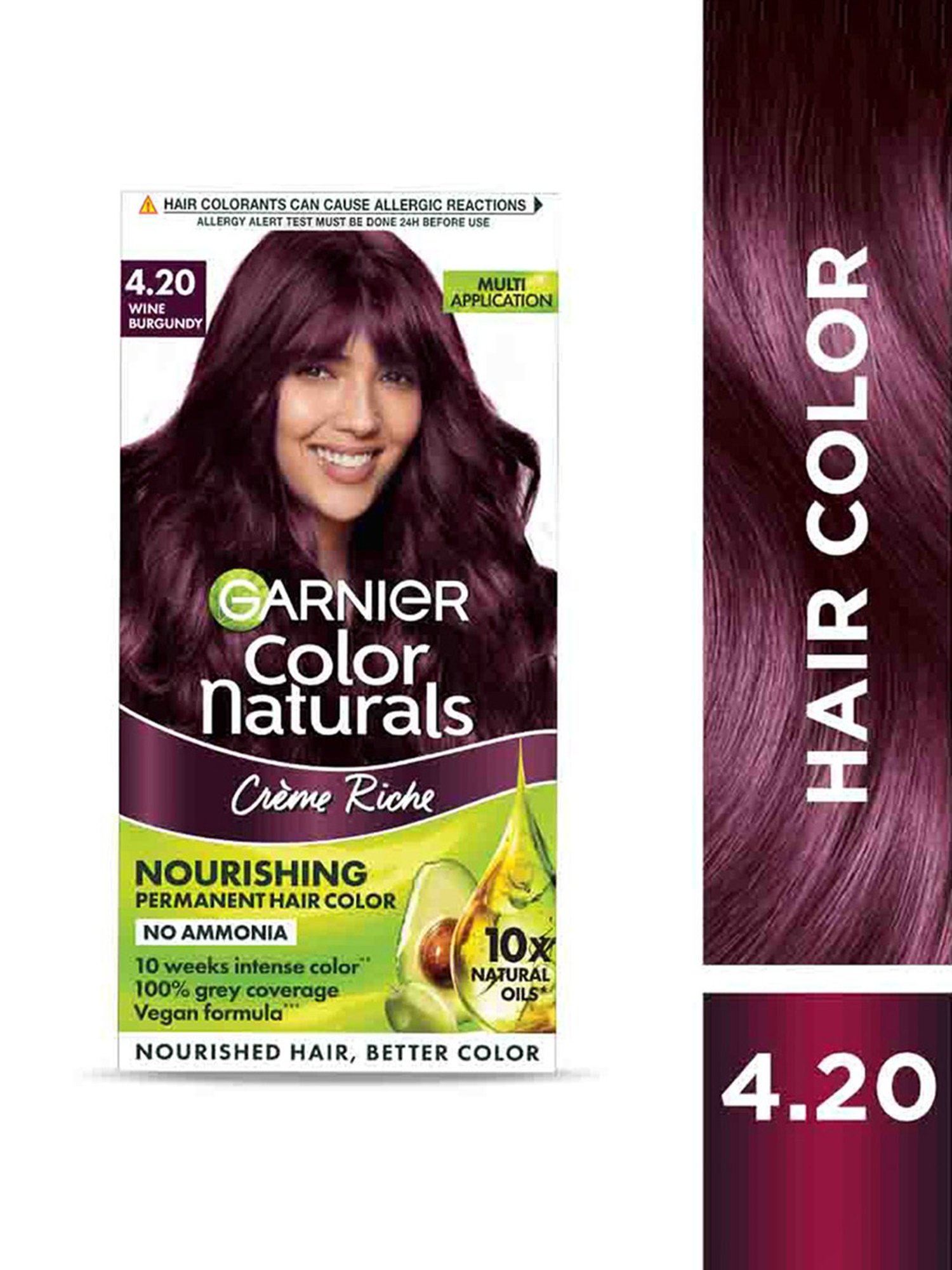 Garnier Color Naturals Creme Hair Color Shade 4.20 Wine Burgundy - 70 ml + 60 gm