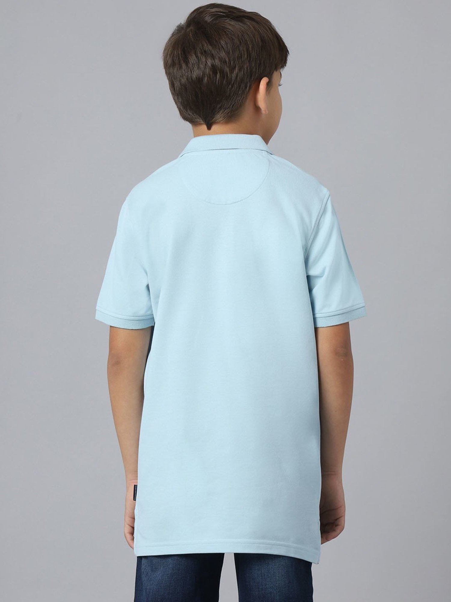 Beverly Hills Polo Club Kids Sky Blue Solid Polo T-Shirt
