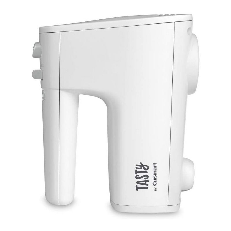 Tasty by Cuisinart Electric Home Kitchen Handheld Food Mixer with Wire Beaters, Dough Hooks, Turbo Boost Feature, and Variable 5 Speed Control, White