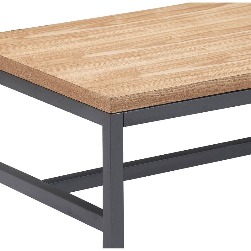 Dobson Natural Wood and Black Metal Coffee Table Natural - Finch
