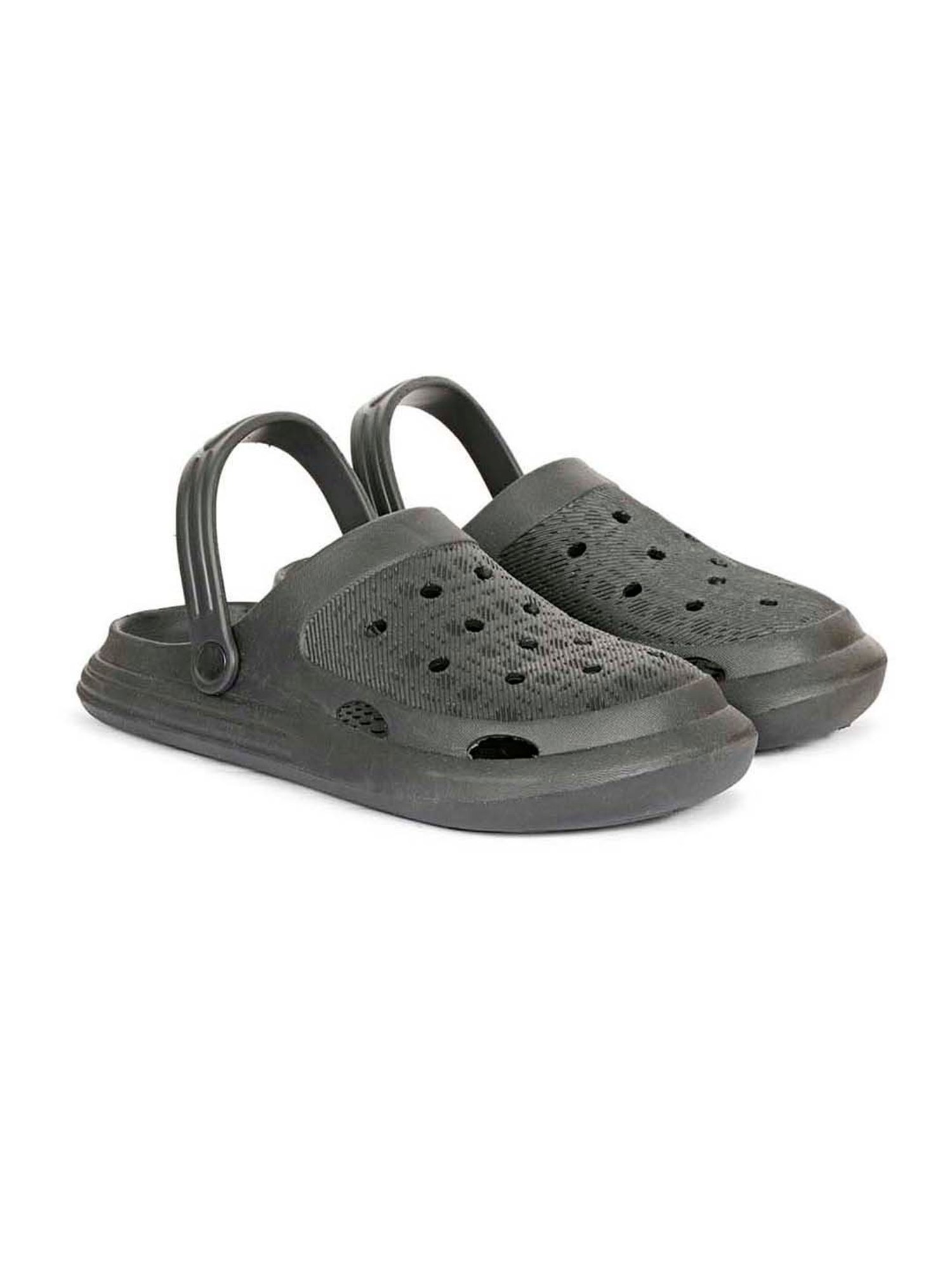 Mozafia Men's Black Back Strap Clogs