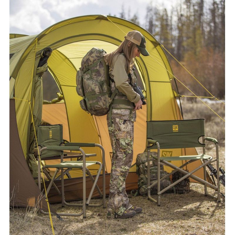 SJK Adult Durable Outdoor Camping 600D Polyester Big Steel Chair, Green