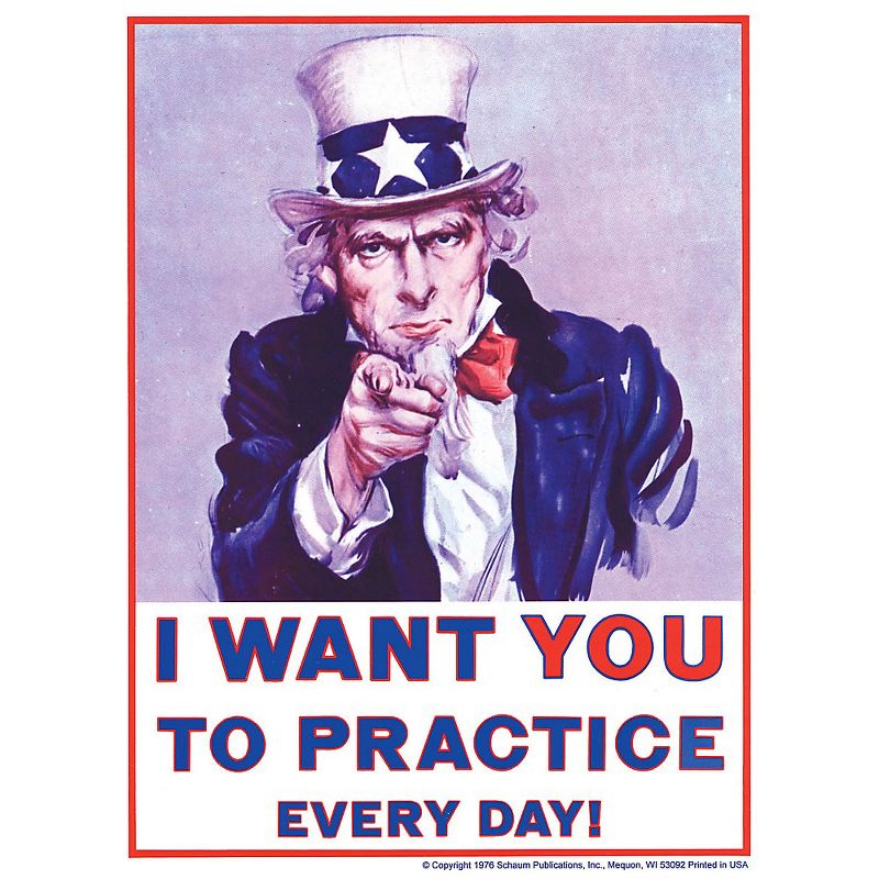SCHAUM Uncle Sam Poster (I Want You to Practice Every Day) Educational Piano Series Softcover