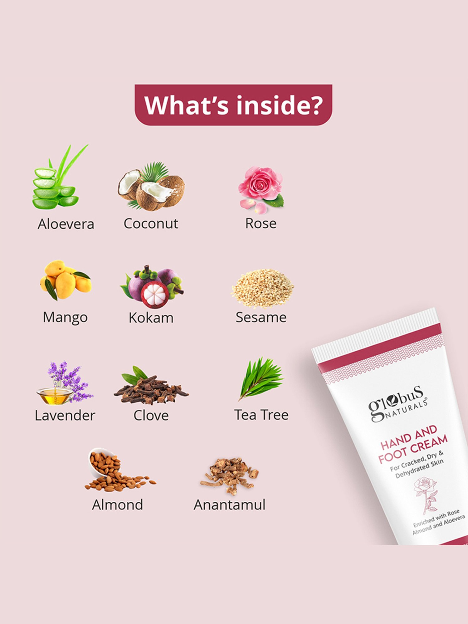 Globus Naturals Nourishing Hand and Foot Cream - Pack of 3