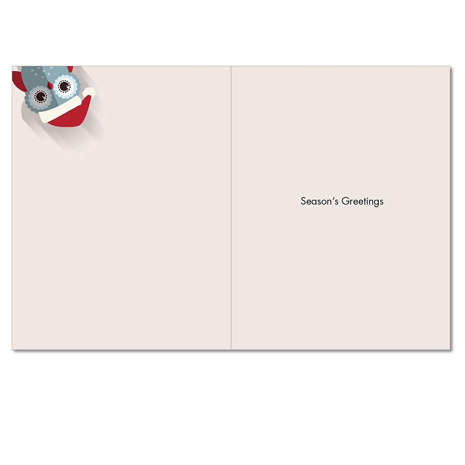 Happy Owlidays: Creative Christmas Jumbo Printed Card - (8.5" x 11") Cute, Funny, and Elegant Holiday Greeting Card - Xmas Appreciation Gift With Envelope (#J3947BXSG)