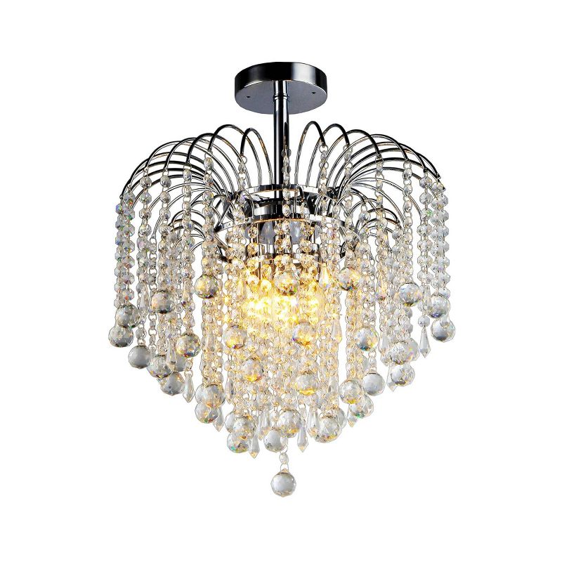 17" x 17" x 9" Mary Crystal Chandelier Silver - Warehouse of Tiffany