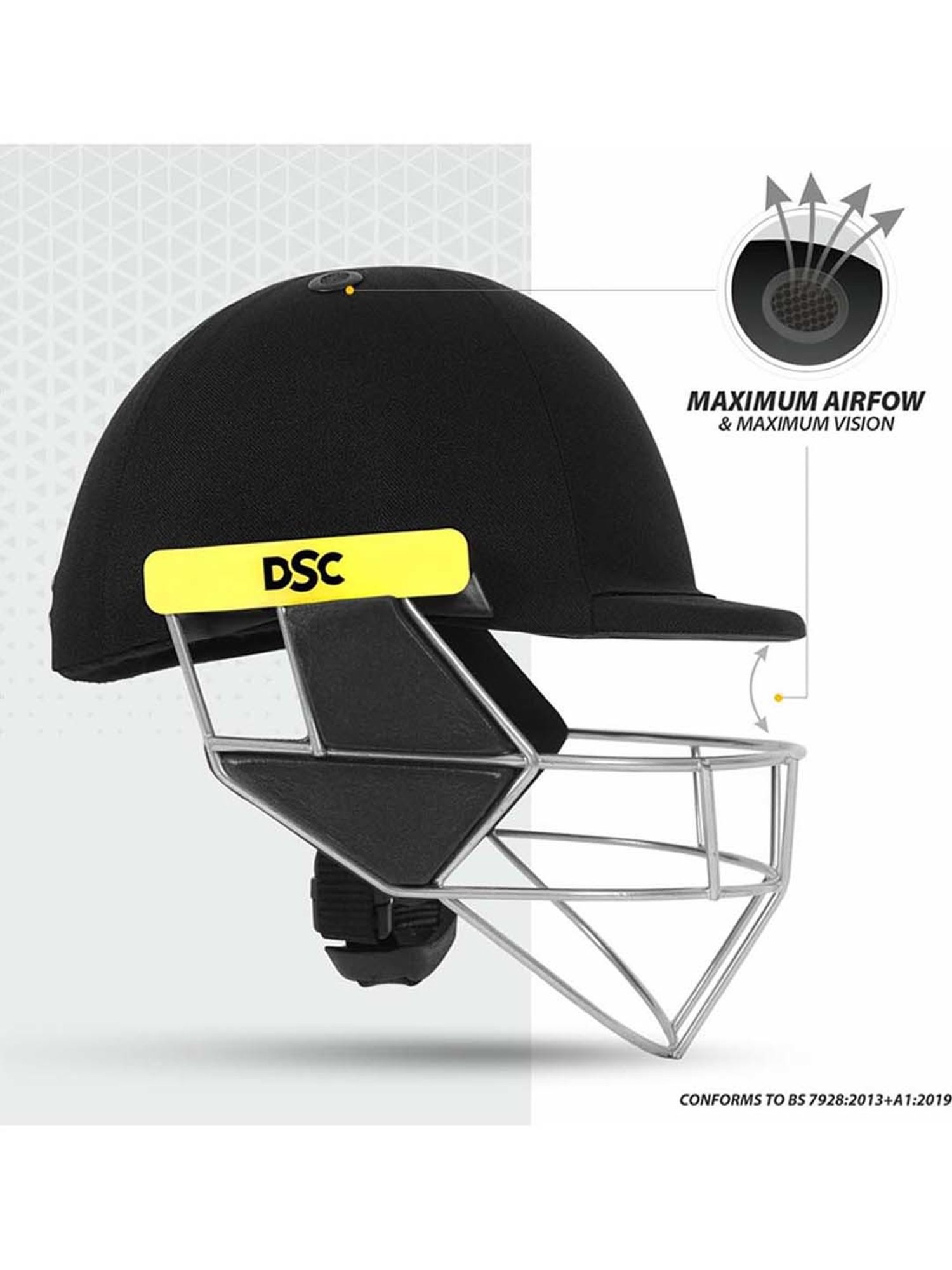 DSC SCUD Premium Cricket Helmet with Neck Guard Fixed Spring Steel Grill Size - S