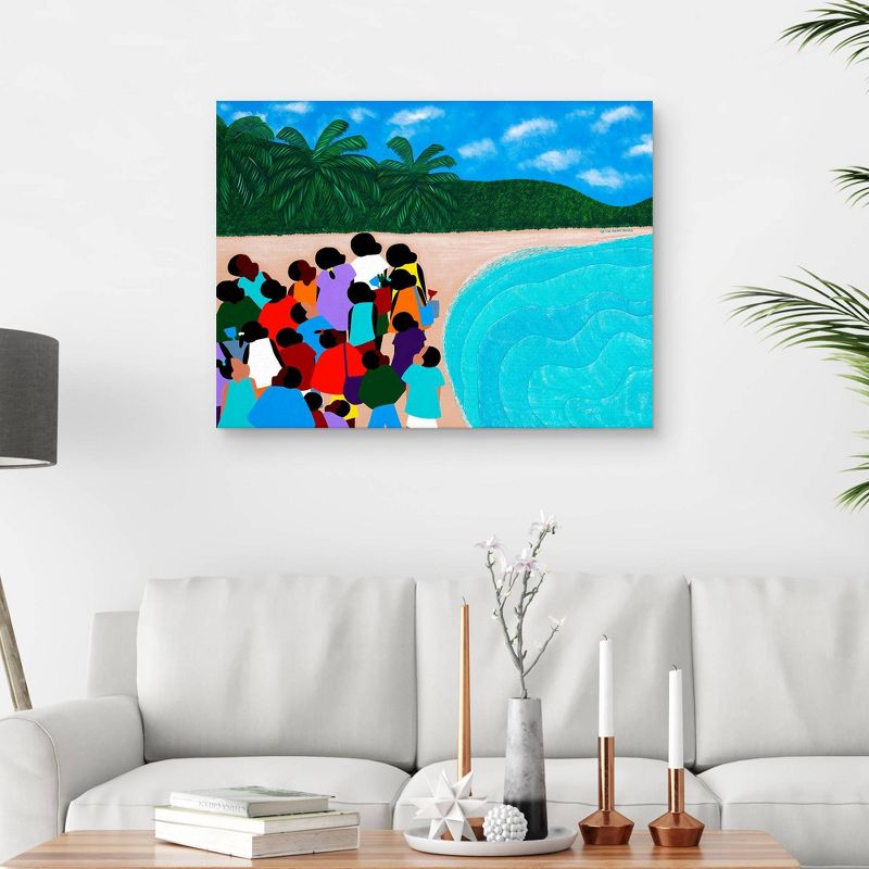 30" x 40" Chou Chou Beach by Synthia Saint James Canvas Art Print - Masterpiece Art Gallery