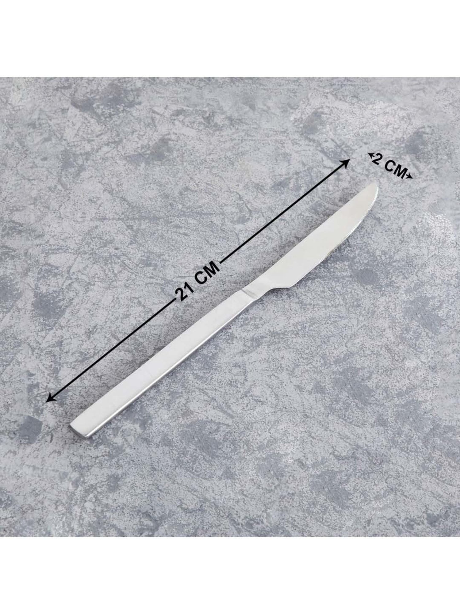 FnS Zest Silver Stainless Steel Dinner Knife - Set of 2
