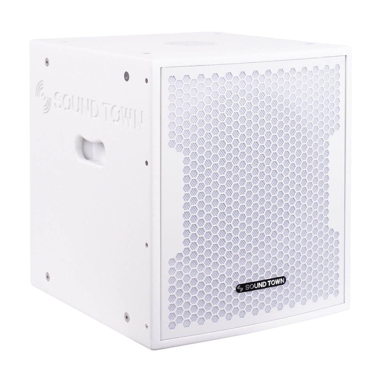 Sound Town CARME Series 1000W 15&rdquo; Powered Subwoofer with DSP, White (CARME-15SWPW)