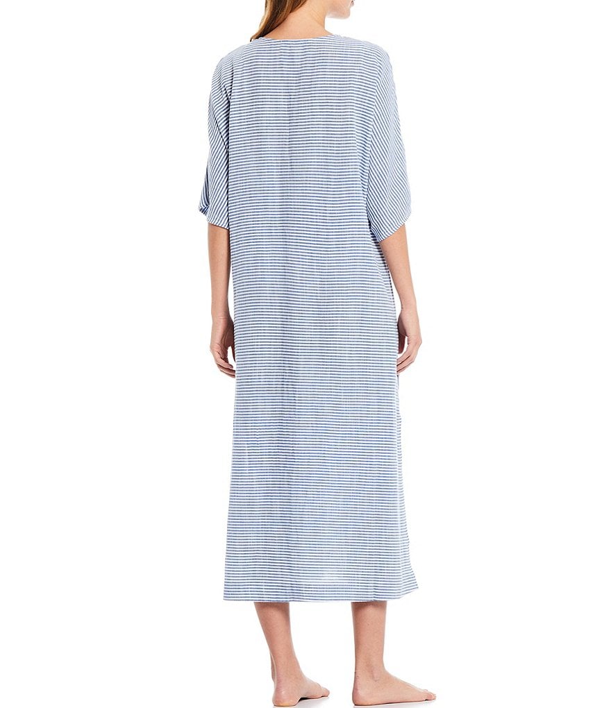 Kate Landry Striped Woven Dobby Caftan