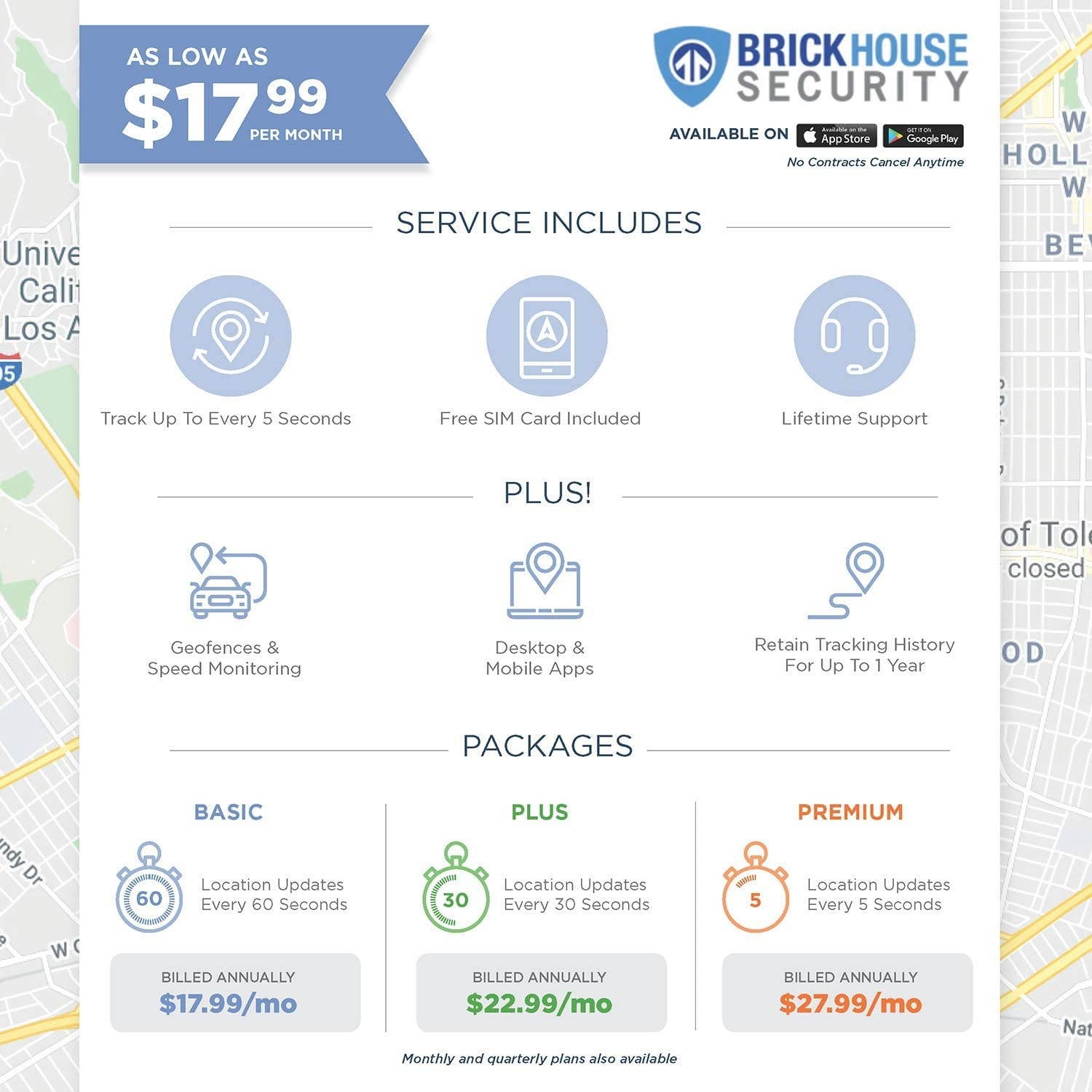 Brickhouse Security 4G LTE Livewire 4 Vehicle GPS Tracking Device For Cars, Trucks, Teens, Fleets, With No Batteries Required - SUBSCRIPTION REQUIRED